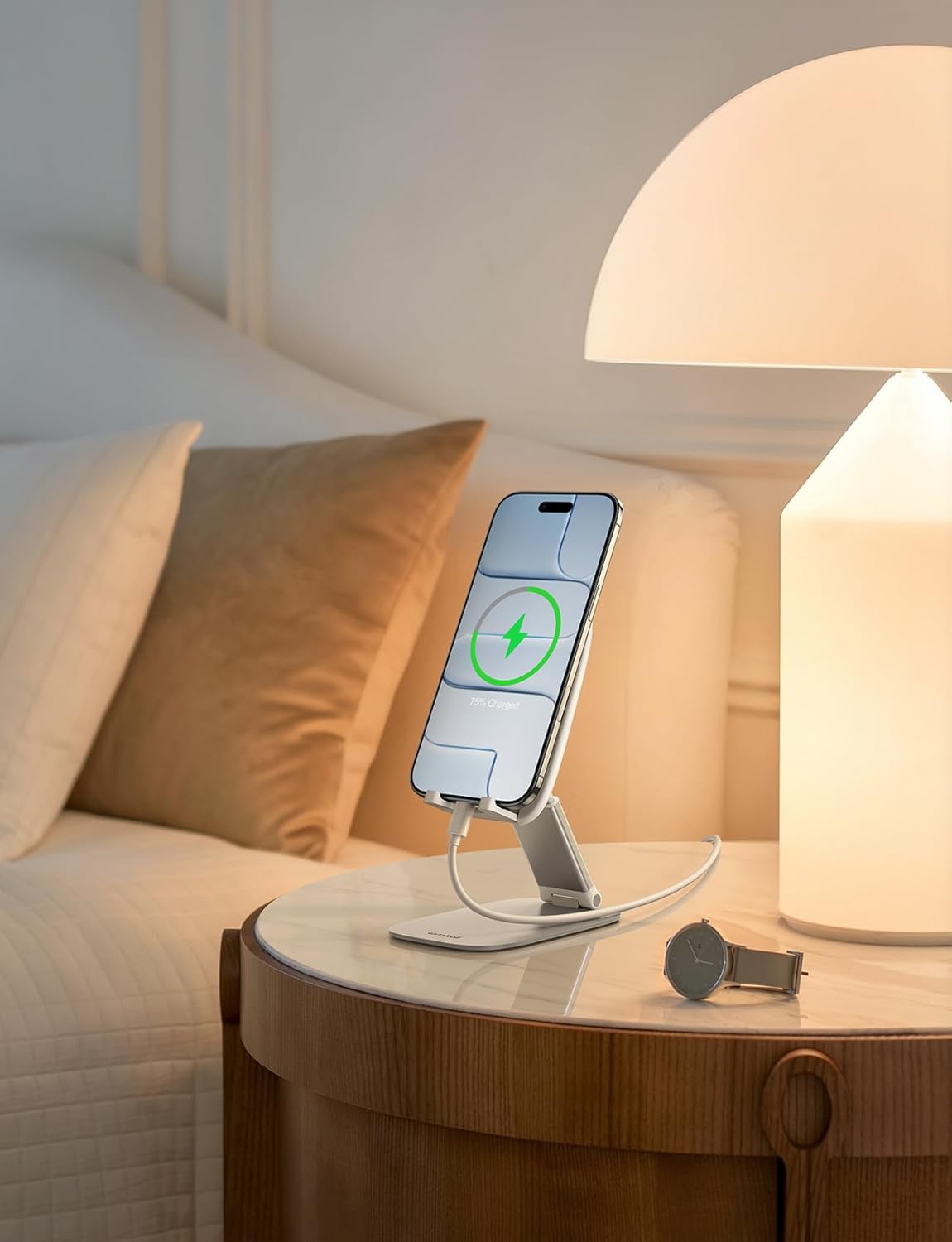 Lamicall - Support Téléphone Bureau - 15mm - Pliable, ajustable, base métal