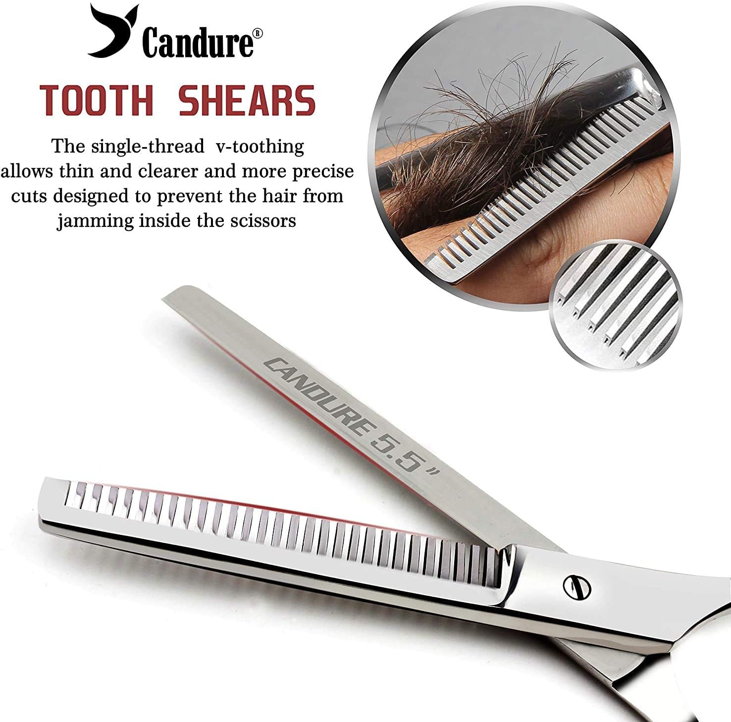 Candure - Set Ciseaux Coiffure Pro - acier inoxydable - coupe & effilage