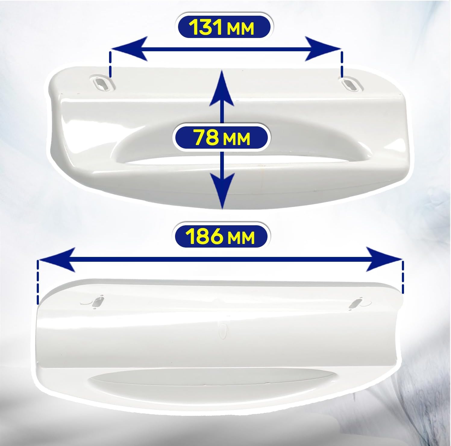 Zanussi/Electrolux - poignée frigo/congélateur 187x80mm - montage 133mm - garantie 10 ans - 2061766008