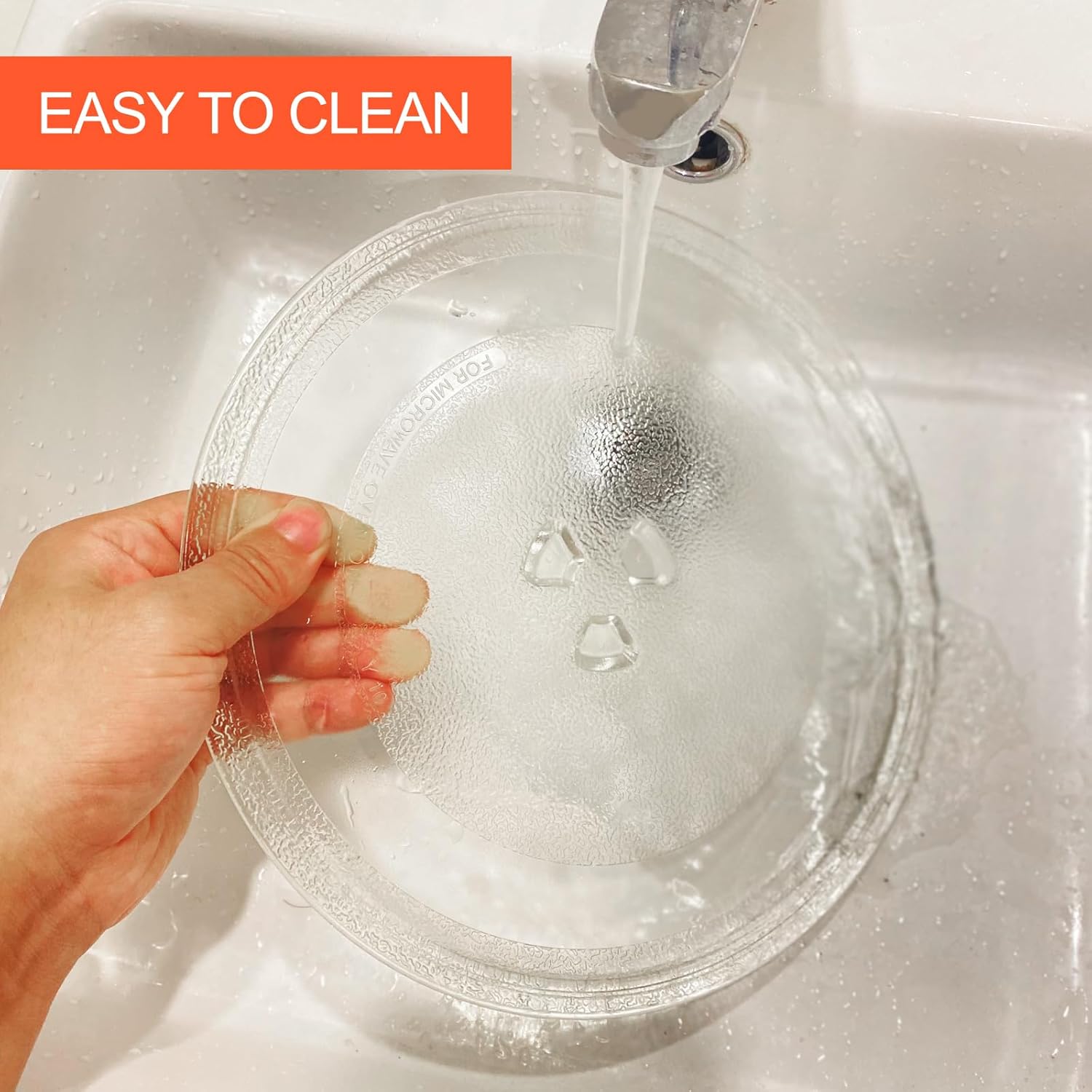 Plateau Micro Onde - verre tournant 24,5cm - 3 fixations, support rond