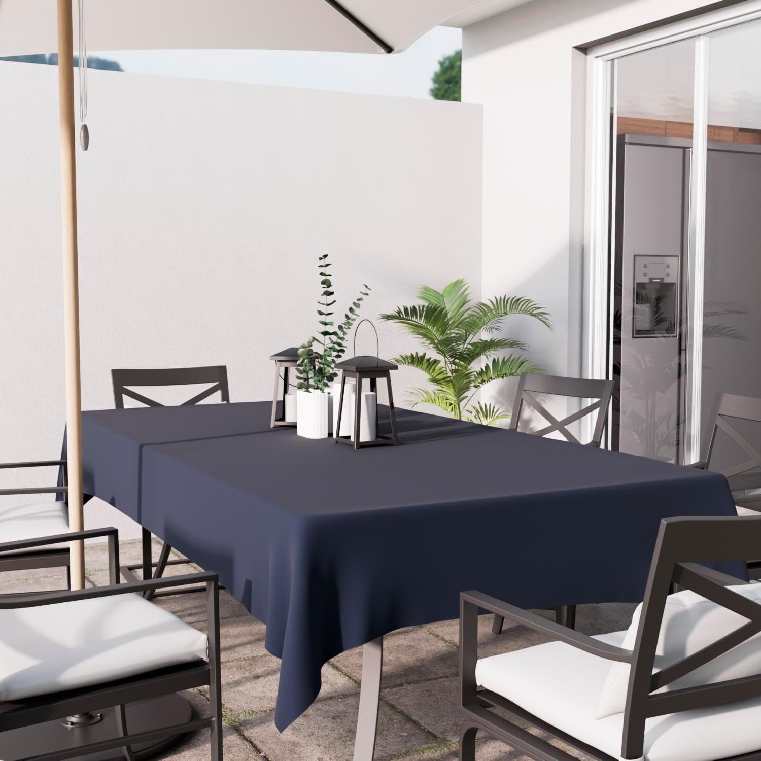 Soleil d'Ocre - Alix nappe rectangle 160x270 cm bleu marine polyester