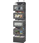 Veronly Organiseur de porte suspendu de salle de bain avec 5 grandes poches avec fenêtre