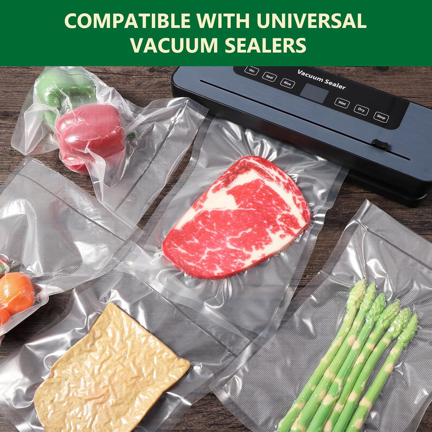 Vinabo - sacs gaufrés - 20x30 cm - 100 sachets sous vide, cuisson