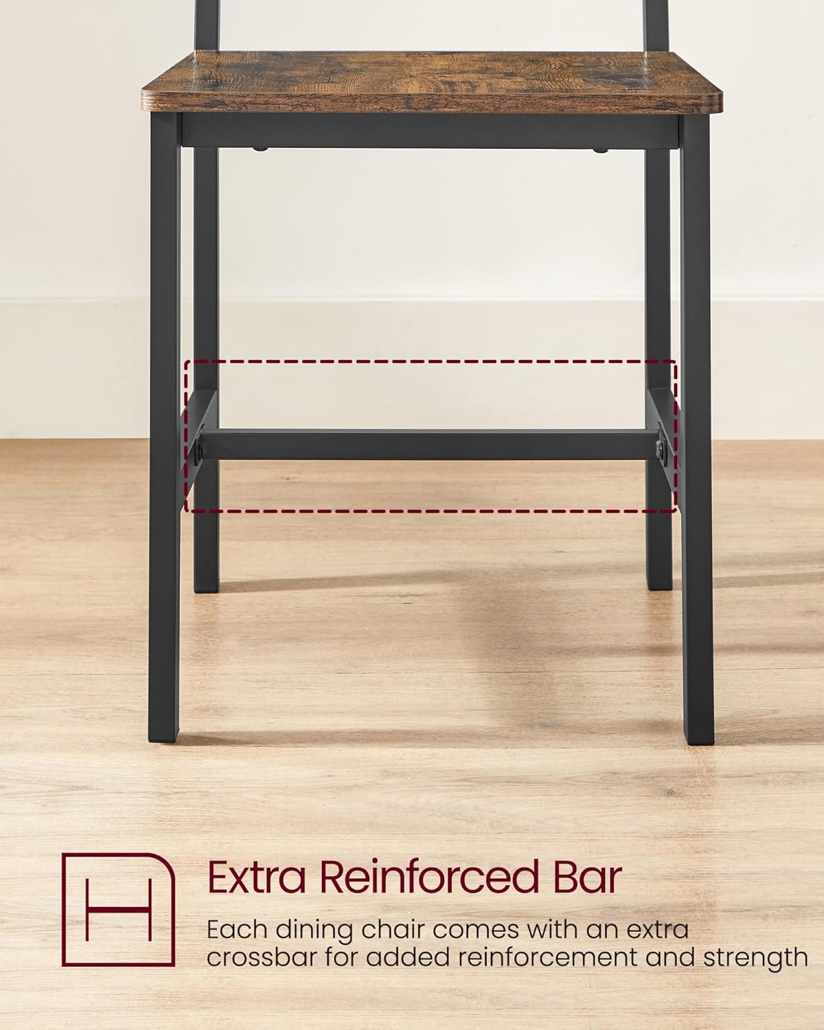 VASAGLE - lot de 2 chaises salle à manger, acier, ergonomiques, LDC094B01