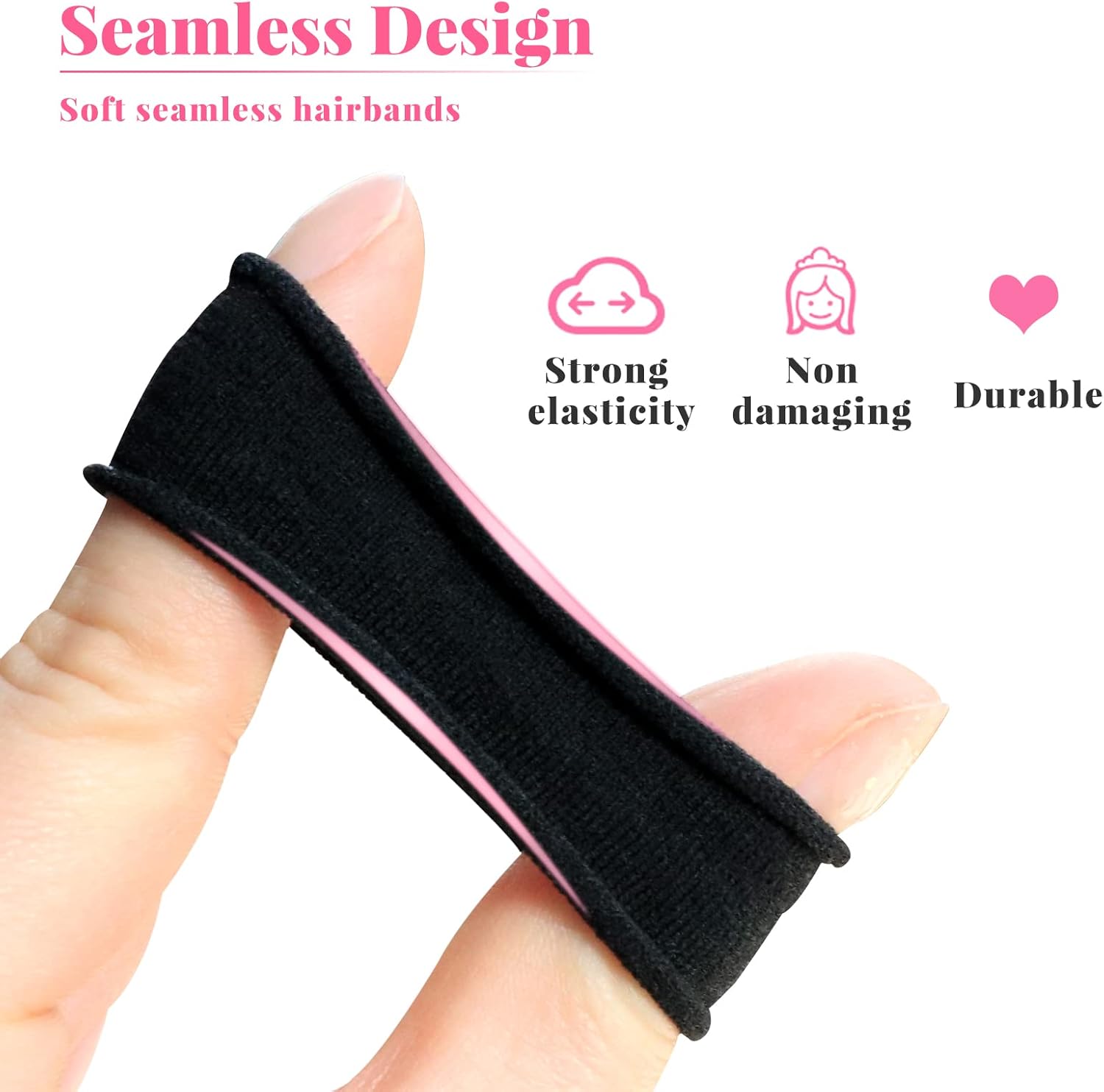 Elastique cheveux - lot de 50 - 8 mm - coton épais sans couture, mixte