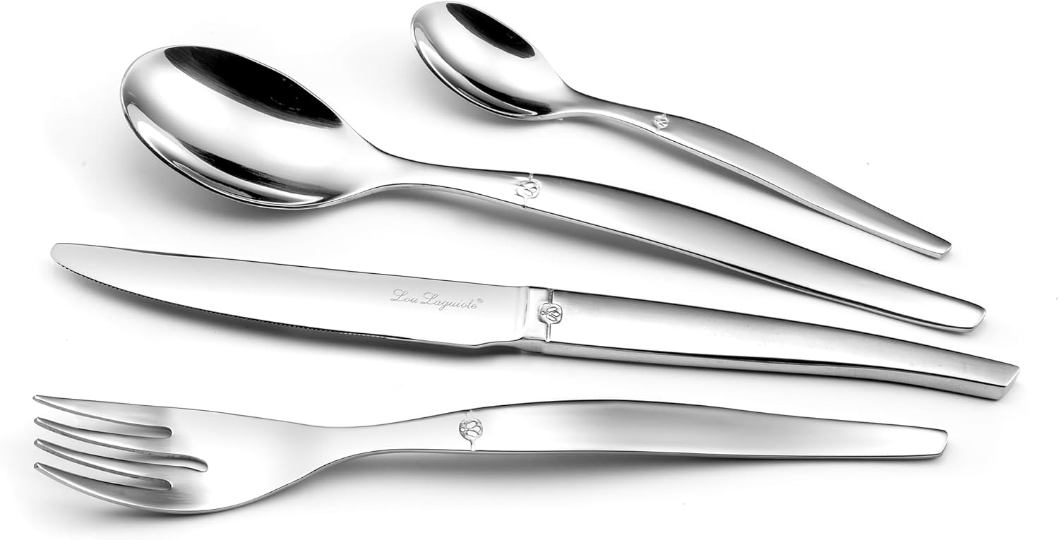 Lou Laguiole - Jet - 24 couverts pour 6 personnes - inox 18/0, finition brillante