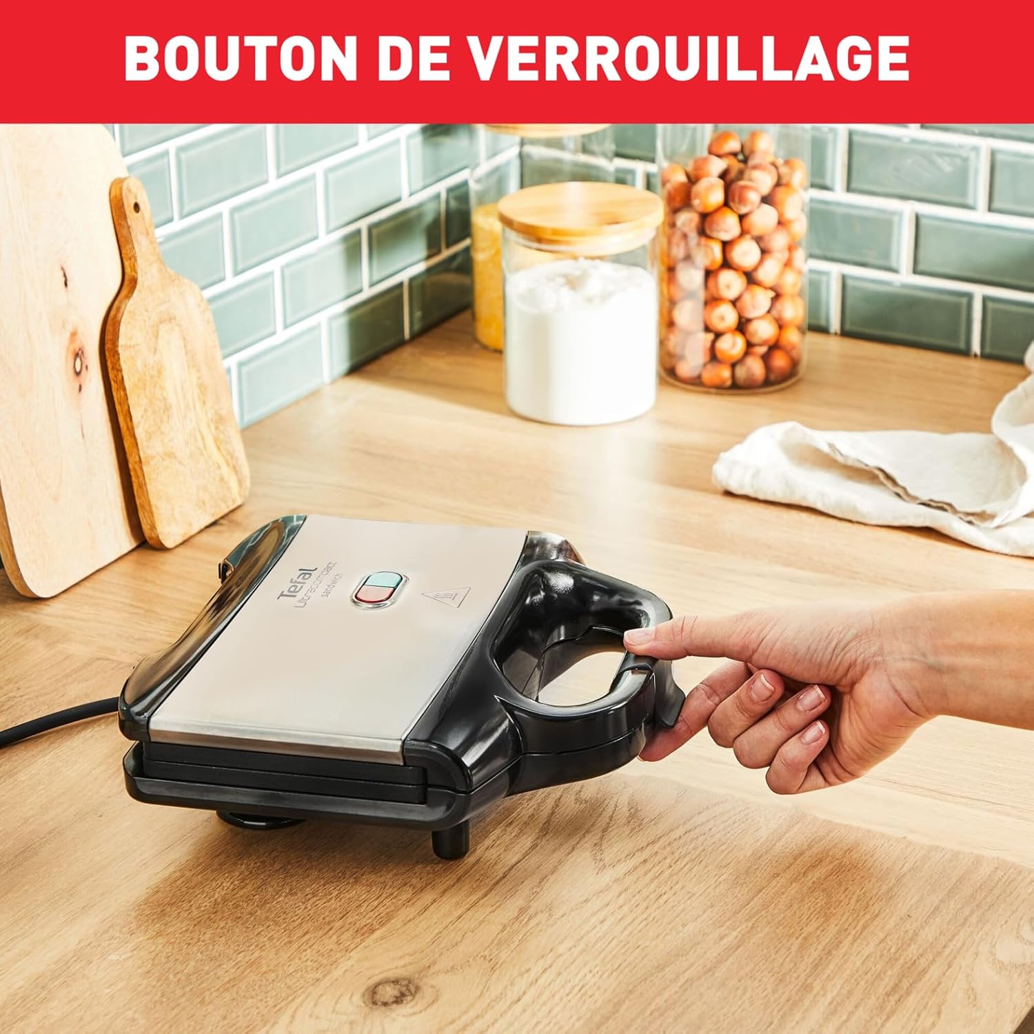 Tefal - Ultracompact - appareil croque-monsieur - antiadhésif, sécurité, rangement facile SM155212