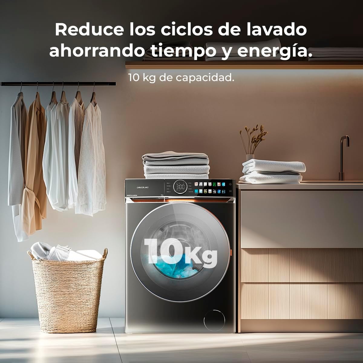 Cecotec - lave-linge - capacité 8 kg, 1400 tr/min, classe A