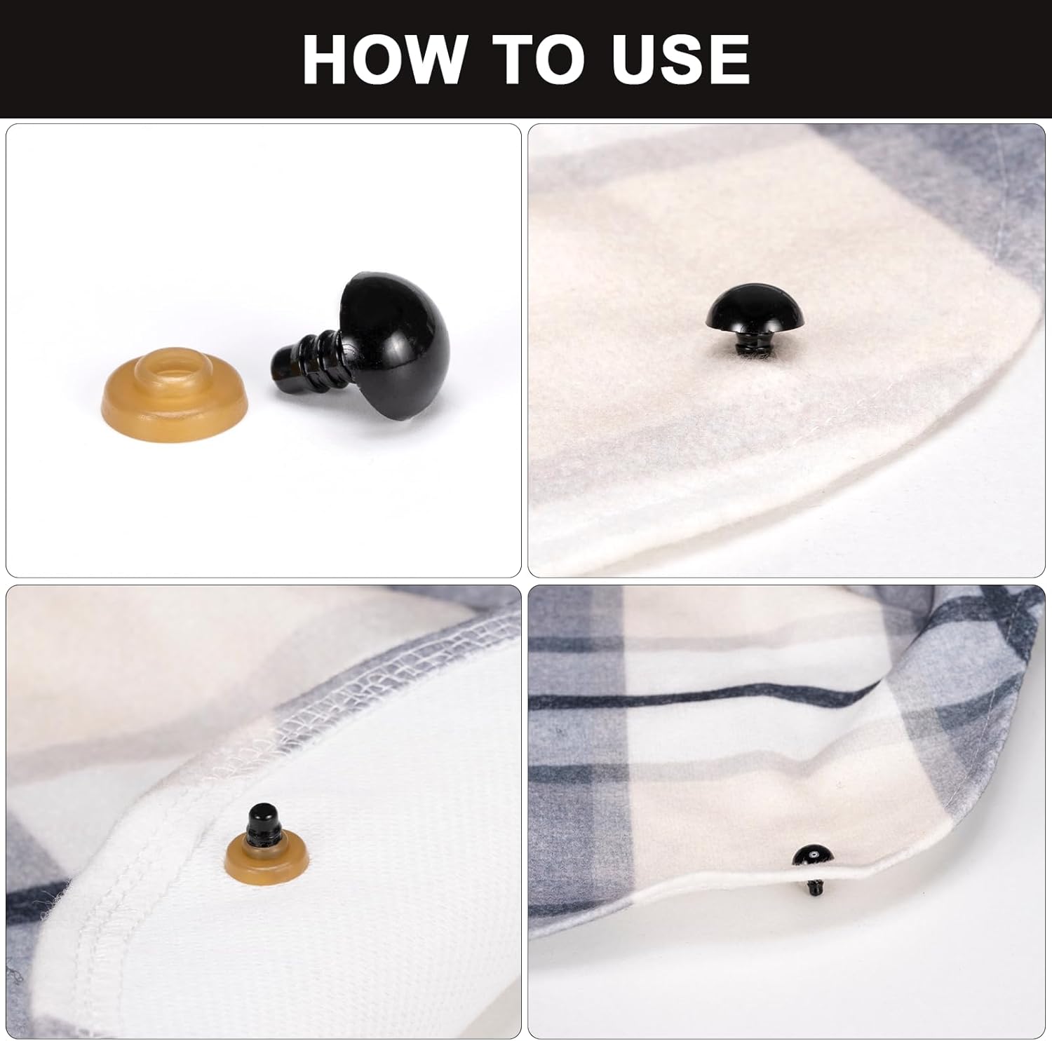 Carehabi - Lot de 752 yeux et nez sécurité 6-14mm pour amigurumi