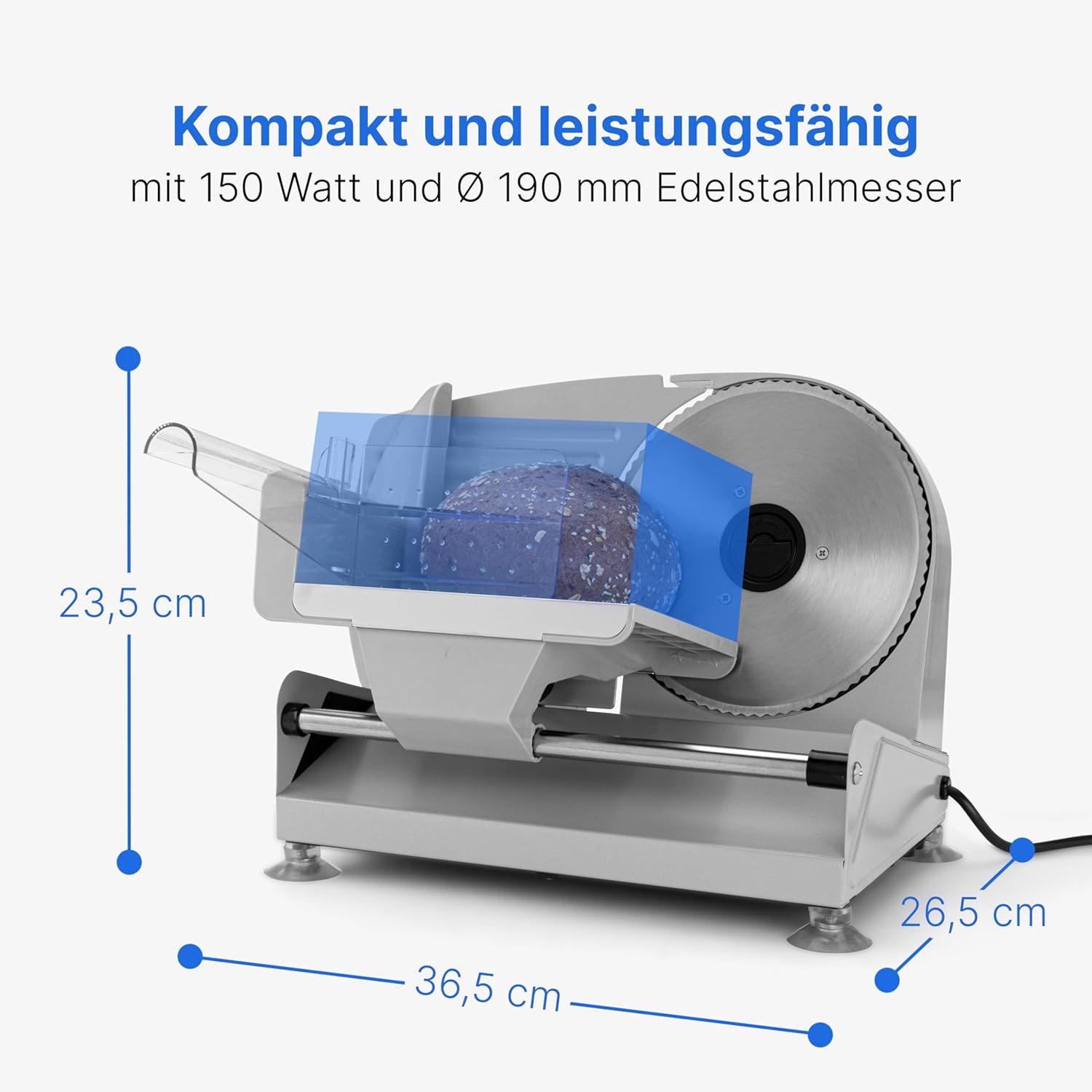 Clatronic - trancheuse universelle, lame 190mm, boîtier métal, 150W, MA 3585