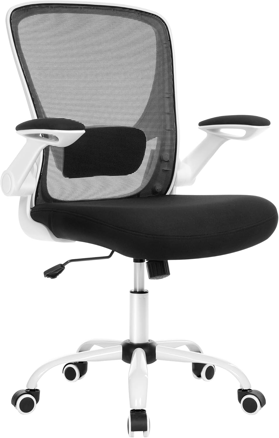 SONGMICS - chaise bureau ergonomique - 53 cm - accoudoirs rabattables, support lombaire, assise large, OBN37WT