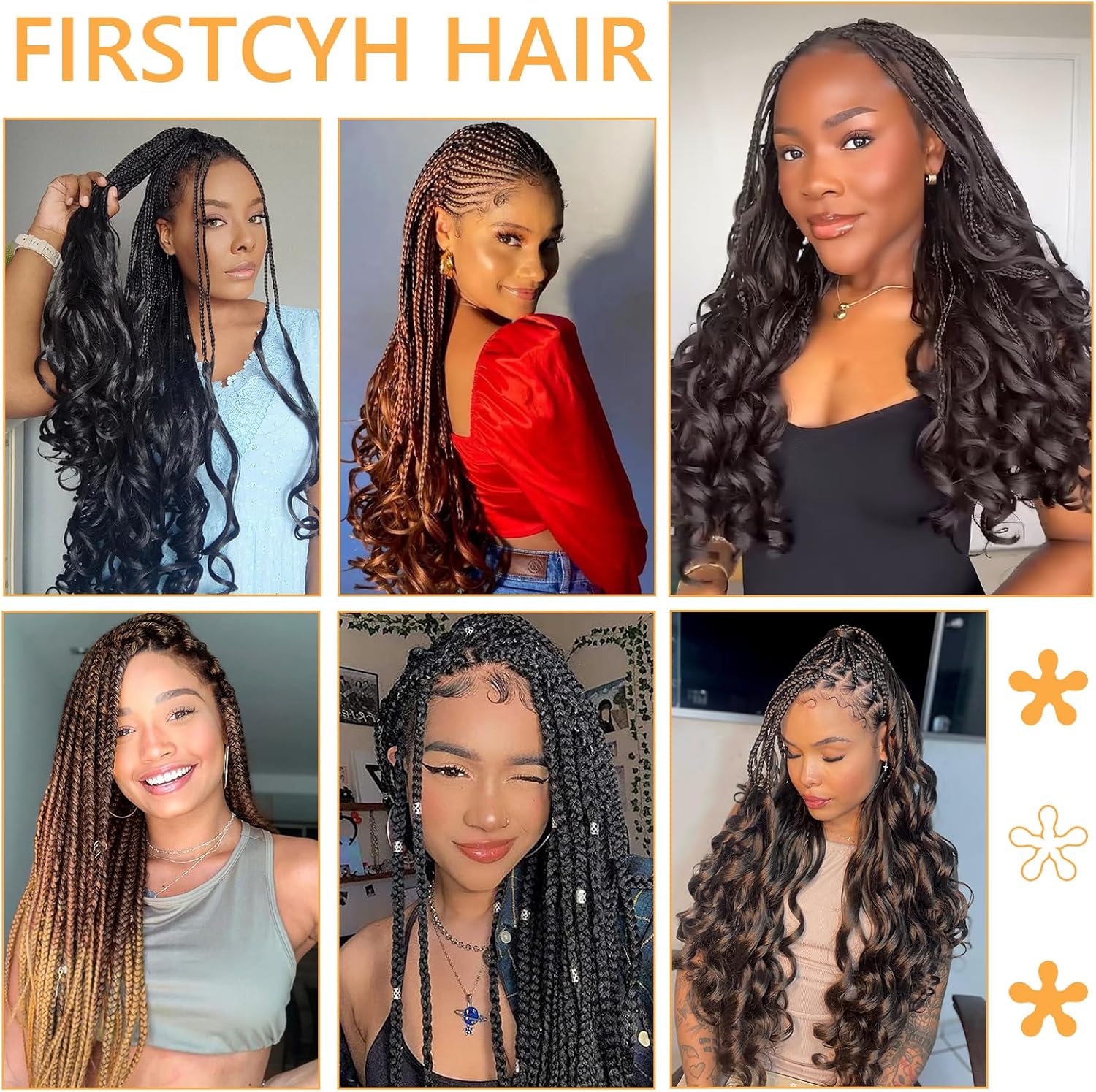 Meches Boucle - French Curl 12 pouces - 8 paquets, pré-étiré, bouclées