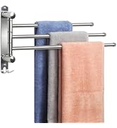 JSVER Porte-Serviettes avec 3 Barres 180°Rotatives en Acier Inoxydable SUS304 Porte Serviette Mur...