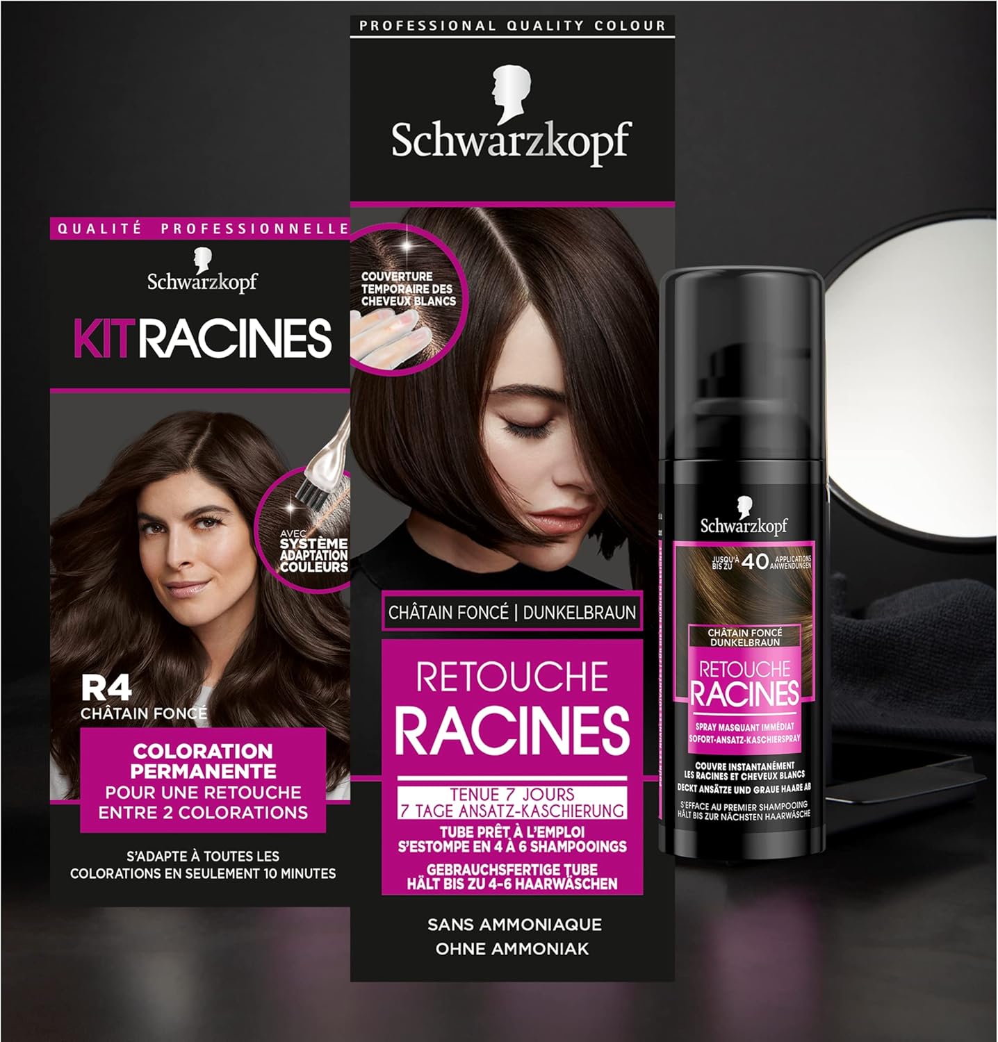 Schwarzkopf - Kit Racines - Coloration permanente cheveux - huile nourrissante, couvre cheveux blancs, retouche, BR1