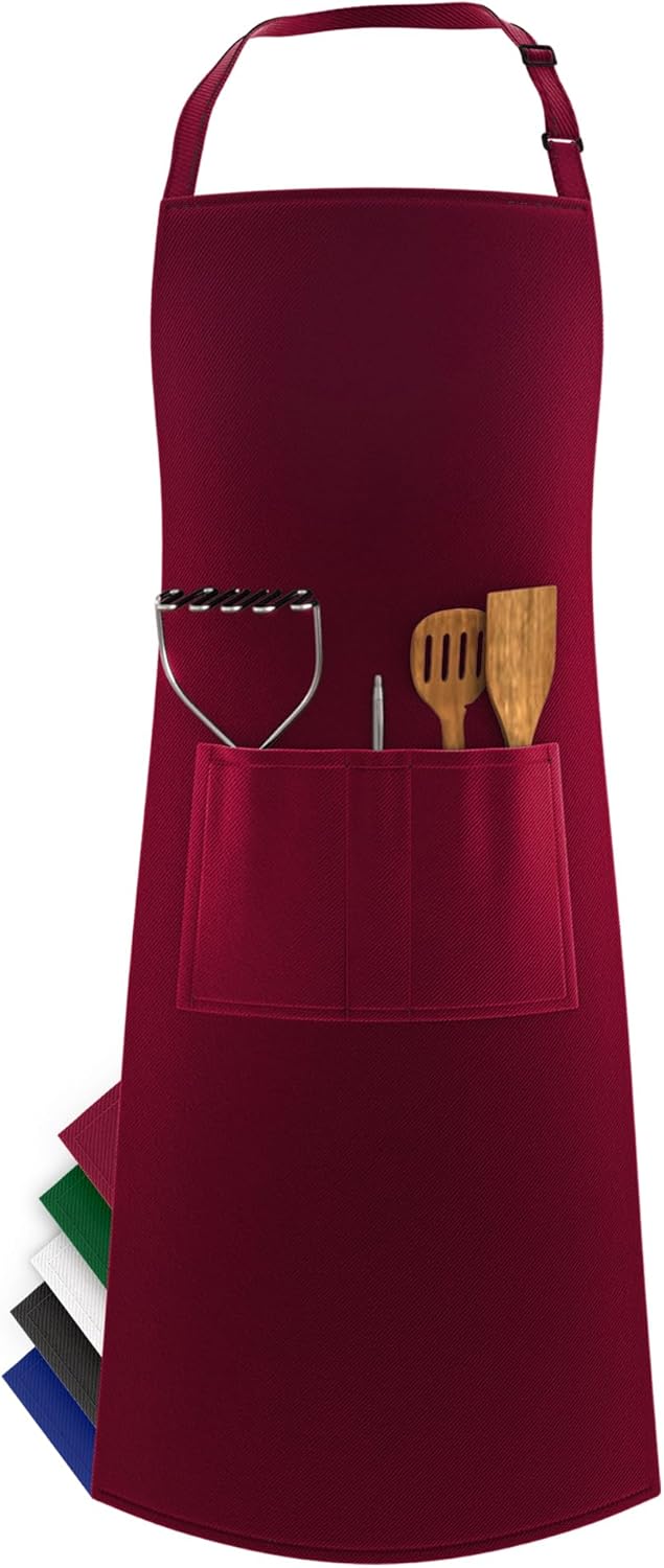 LEFUNDA - tablier cuisine étanche, 3 poches, lanières réglables, pro