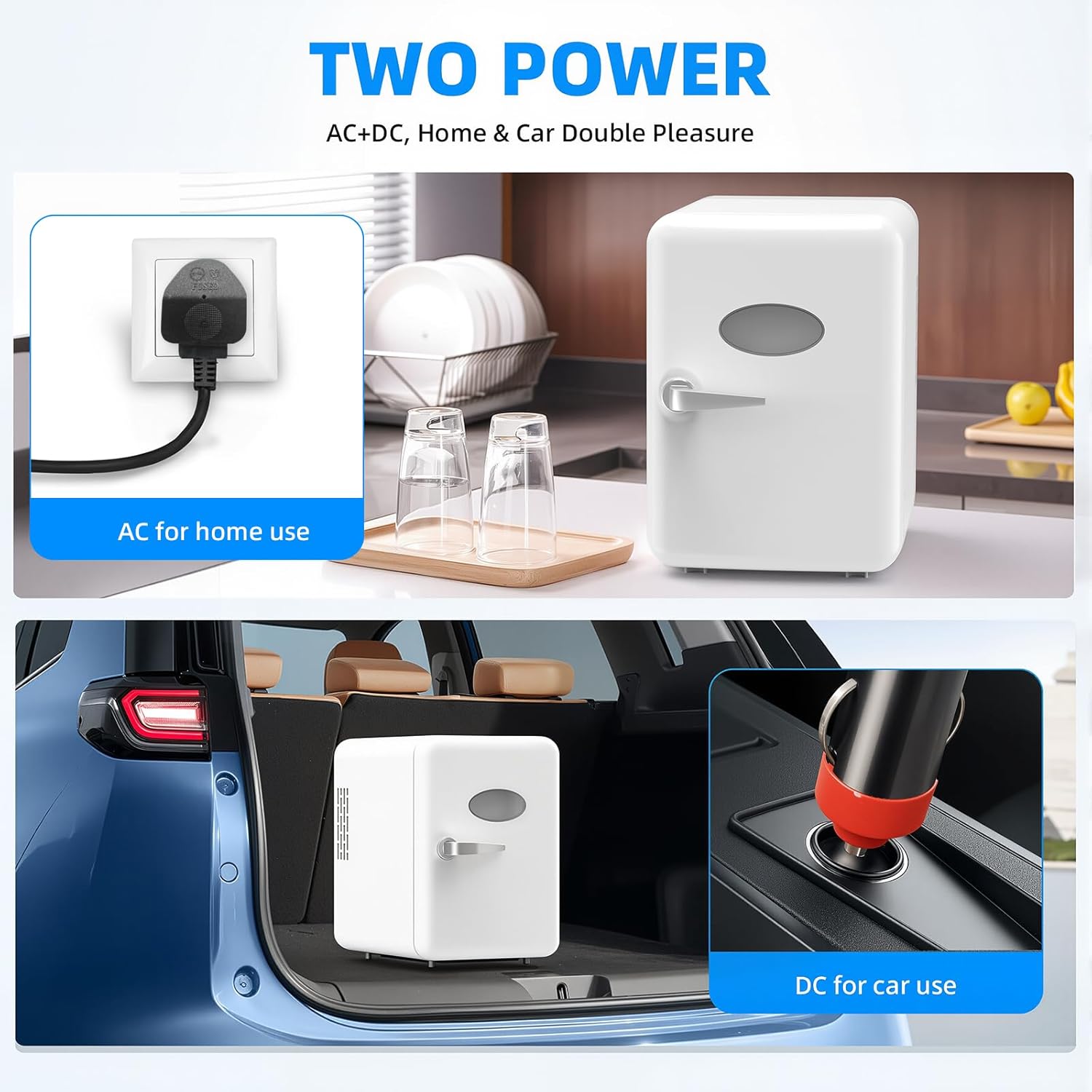 Mini frigo - 4L/6 canettes - compact, portable, bureau, voiture - CGA1