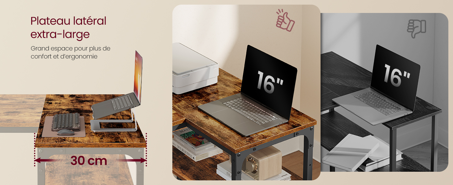 Série d'images pédagogiques illustrant le processus d'installation d'une plate-forme ou d'un système de scène. Plusieurs angles illustrent les étapes d'assemblage avec des composants en bois et des éléments de quincaillerie en métal.