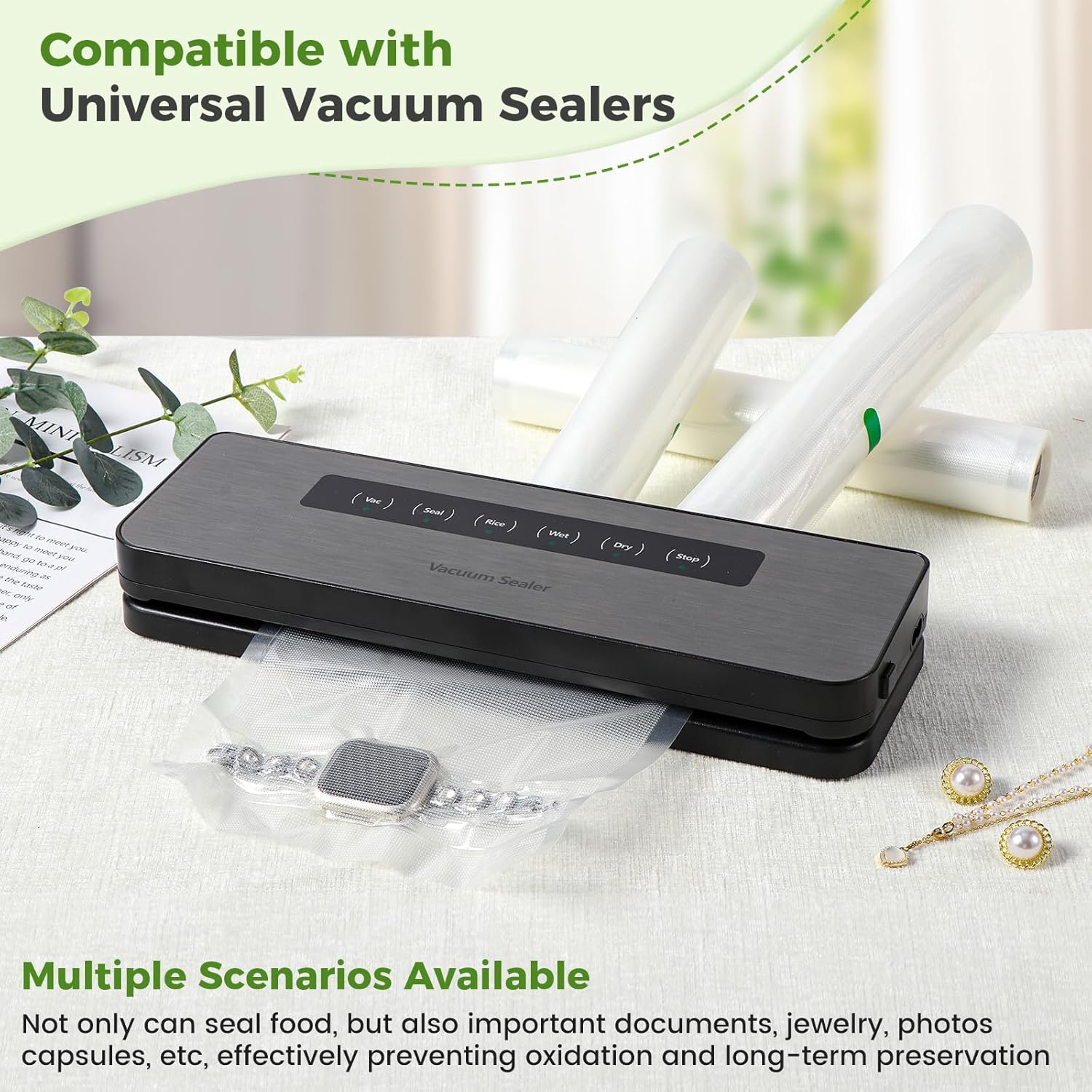 Diboniur - Sac Sous Vide alimentaire - 3 rouleaux 28/25/20x300cm - réutilisable, compatible toutes machines