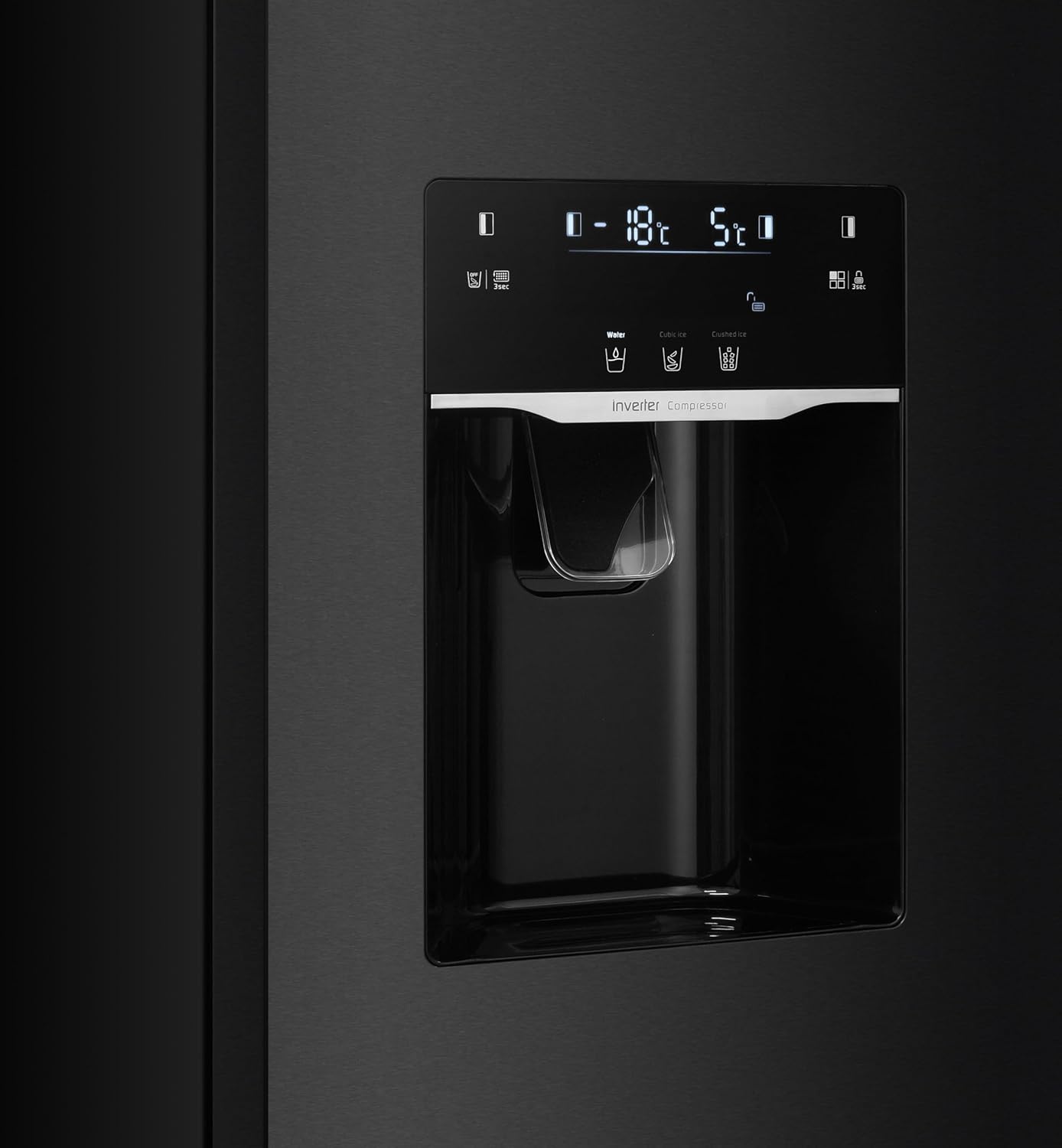 GEDTECH - Réfrigérateur Side by Side 513L, eau et glaçons, GSBSA513DX