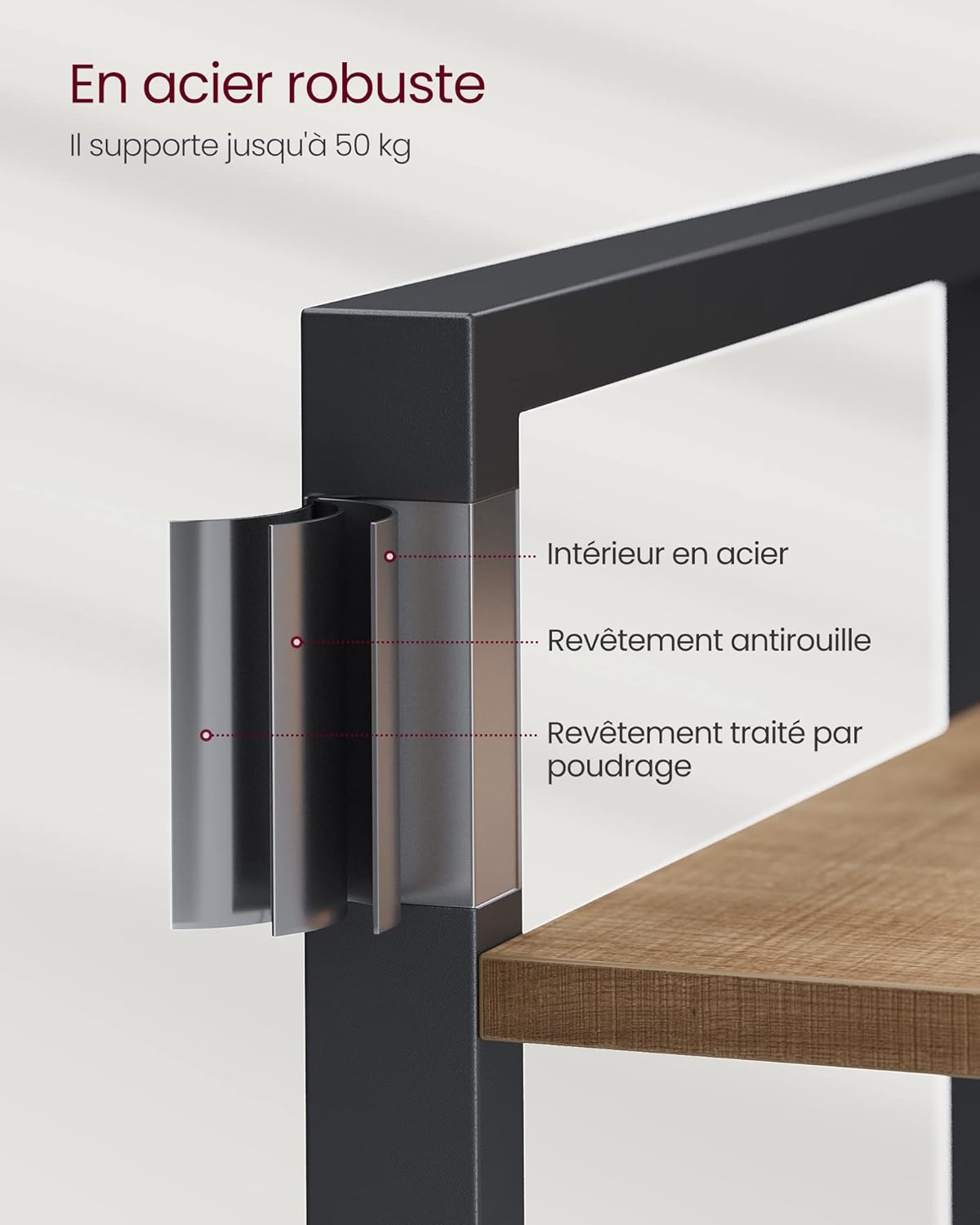 VASAGLE - étagère industrielle 6 niveaux - 30x80x186 cm - rangement robuste LLS082B48