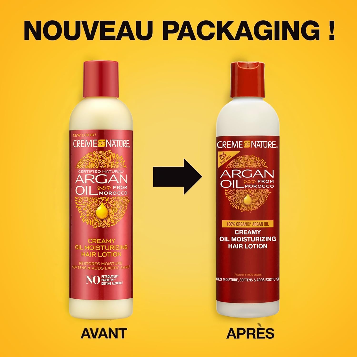 Creme of Nature - Argan Oil Lotion 250ml - hydratante, démêlante, brillance cheveux bouclés