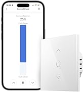 Meross Interrupteur WiFi pour Volet Roulant (FIL NEUTRE REQUIS), Interrupteur Tactile pour Rideau...