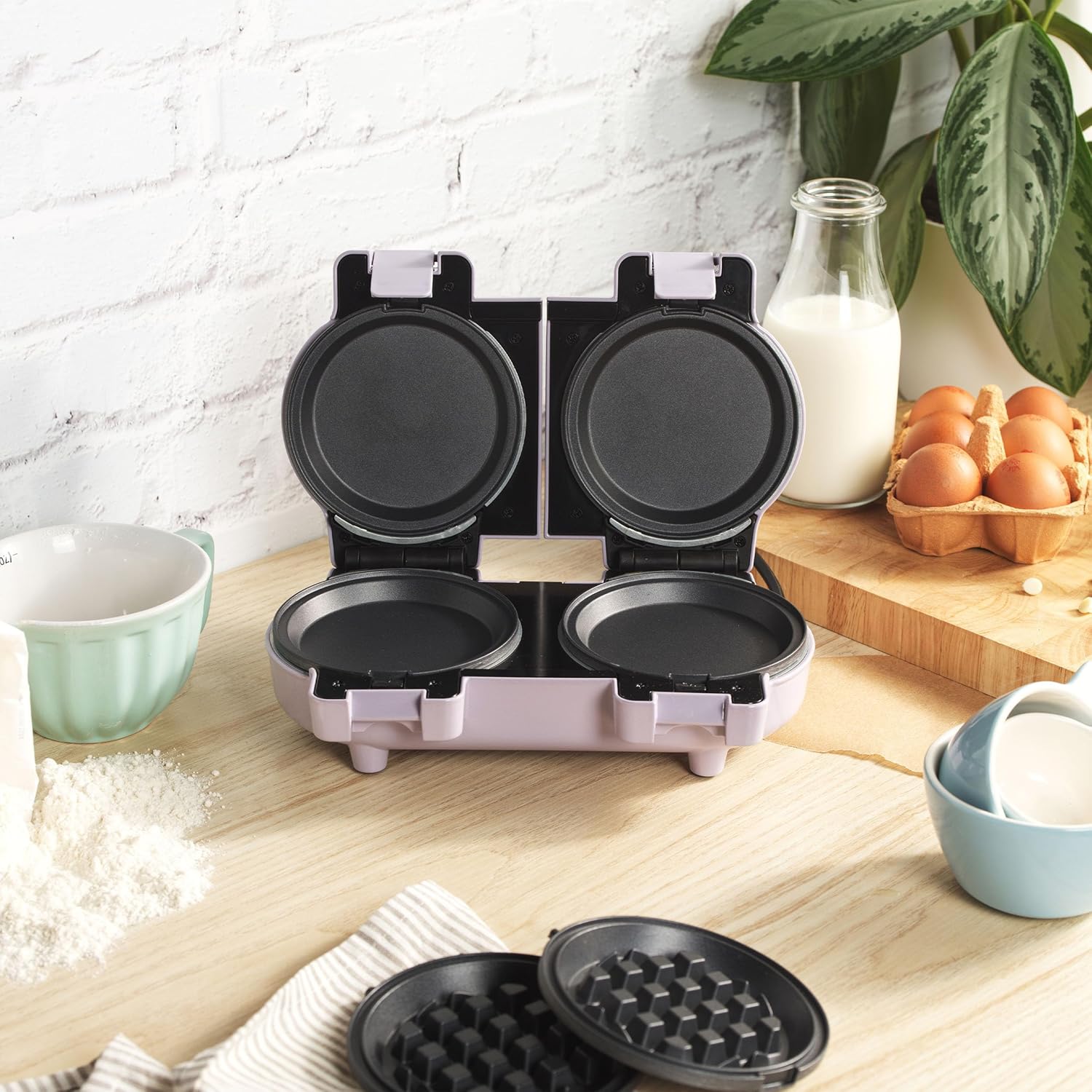 Giles & Posner - Double Waffle Maker - compact - plaques antiadhésives amovibles