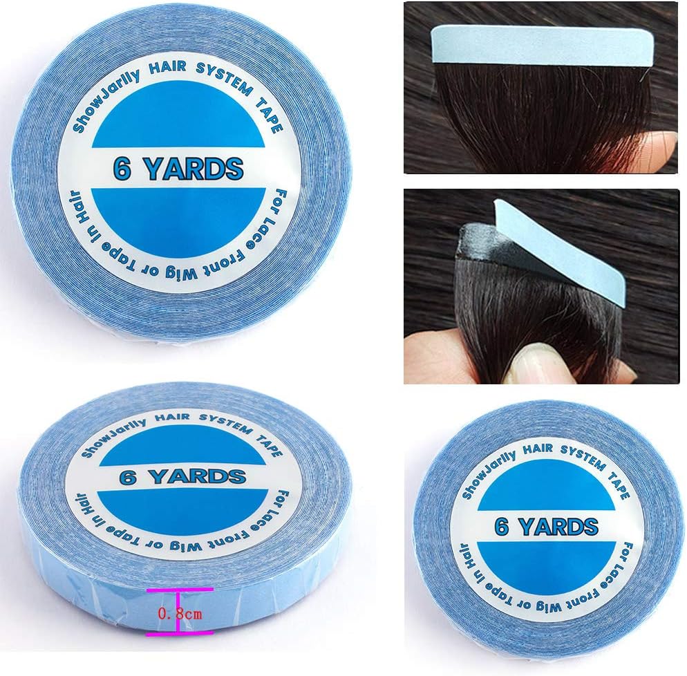 ShowJarlly - ruban Lace Front Support - 0.8cm x 6 yards - double face adhésif cheveux