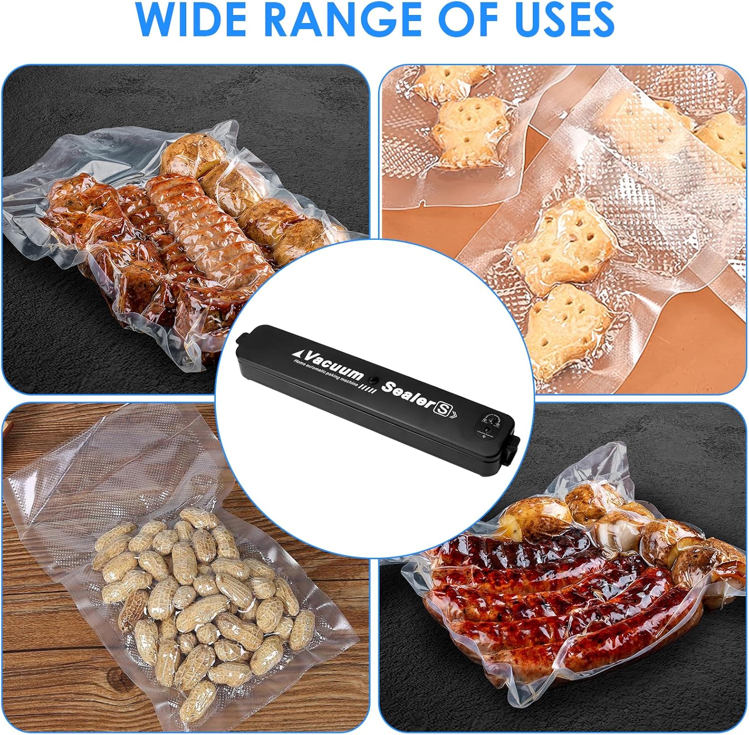 Machine sous vide alimentaire - 30 cm - aspiration rapide, 10 sacs inclus