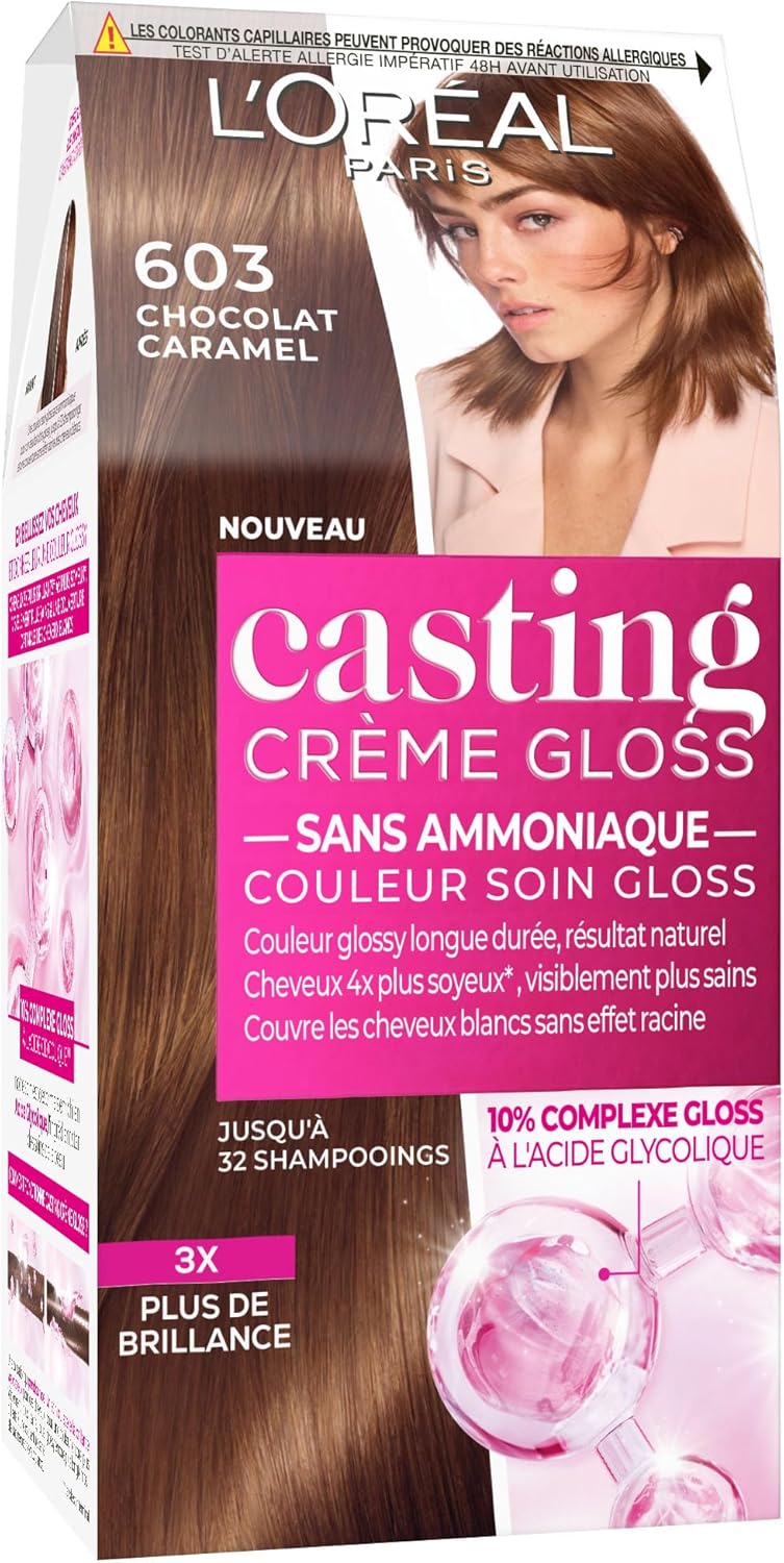 L'Oréal Paris - Casting Crème Gloss - coloration semi-permanente soin sans ammoniaque - nuance Chocolat Caramel 603