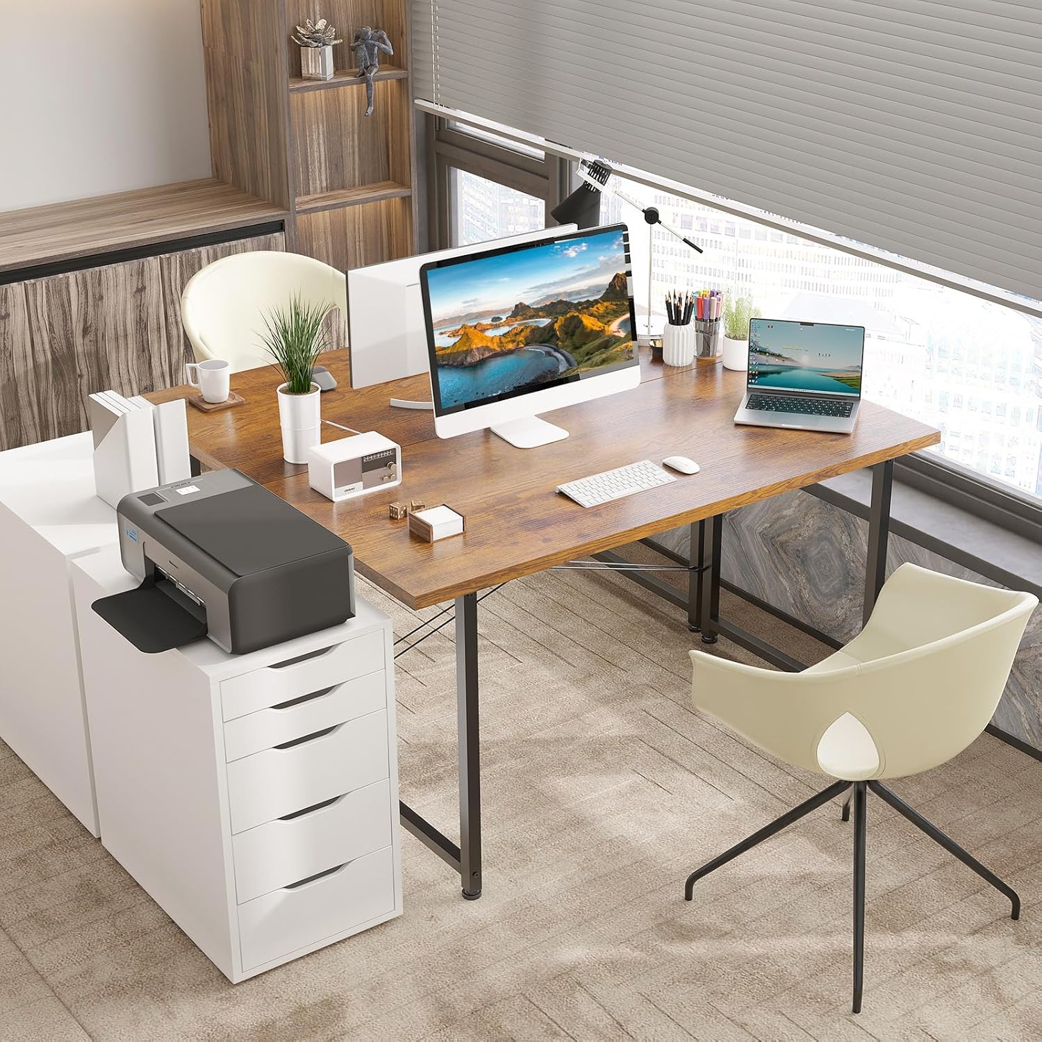 ODK - bureau informatique - 120x48cm - table d'étude marron