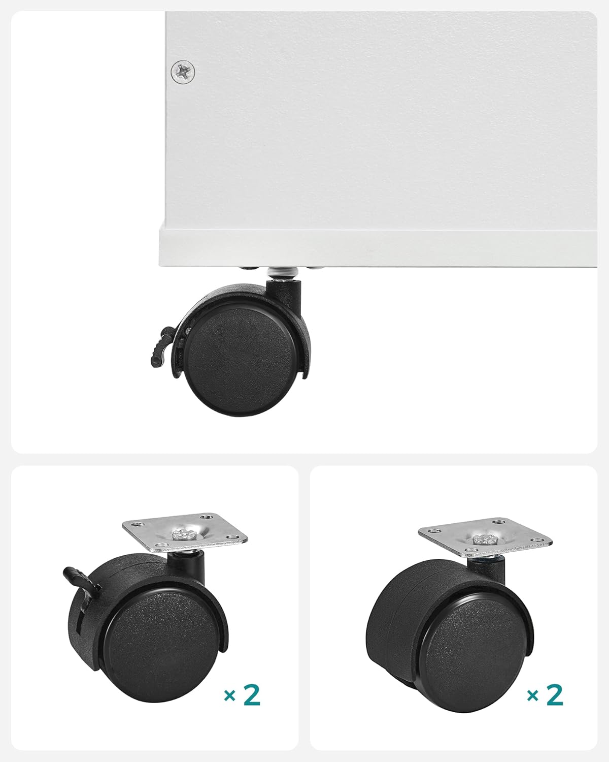 SONGMICS - étagère jouets 3 compartiments, mobile, blanc, GKR41WT