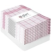 Glart Lot de 10 chiffons en coton à carreaux Rouge/coton Taille unique