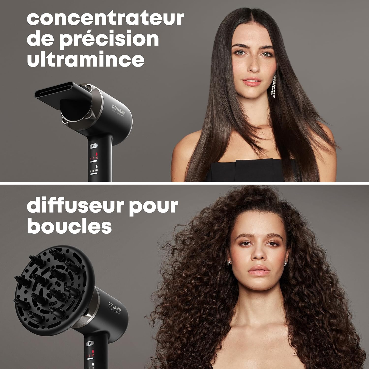 Revamp - Enigma Precision - léger, silencieux, séchage rapide, 4 embouts magnétiques