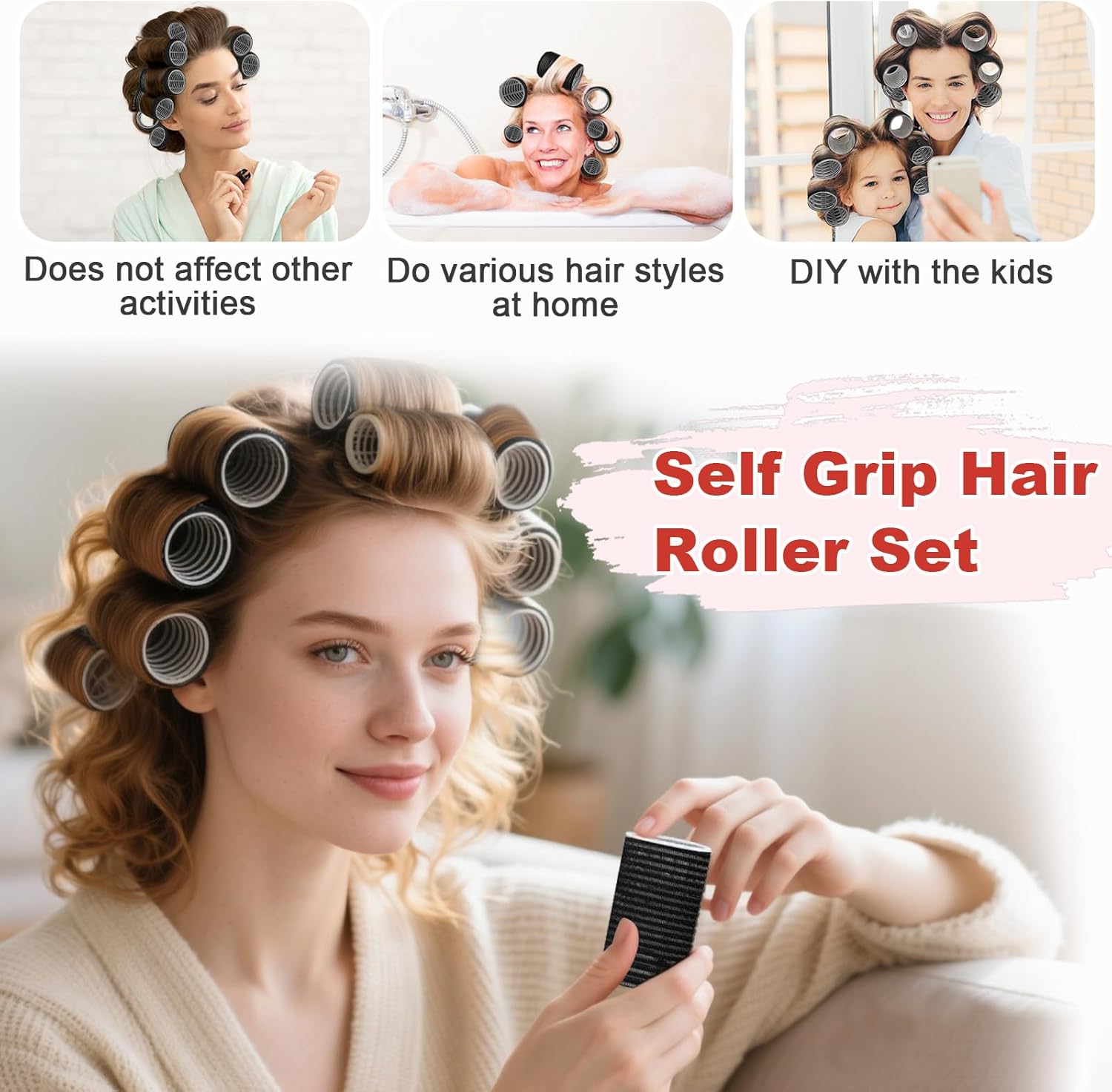 Bigoudis cheveux - kit 33 pièces avec 18 bigoudis magiques, accessoires AiQInu