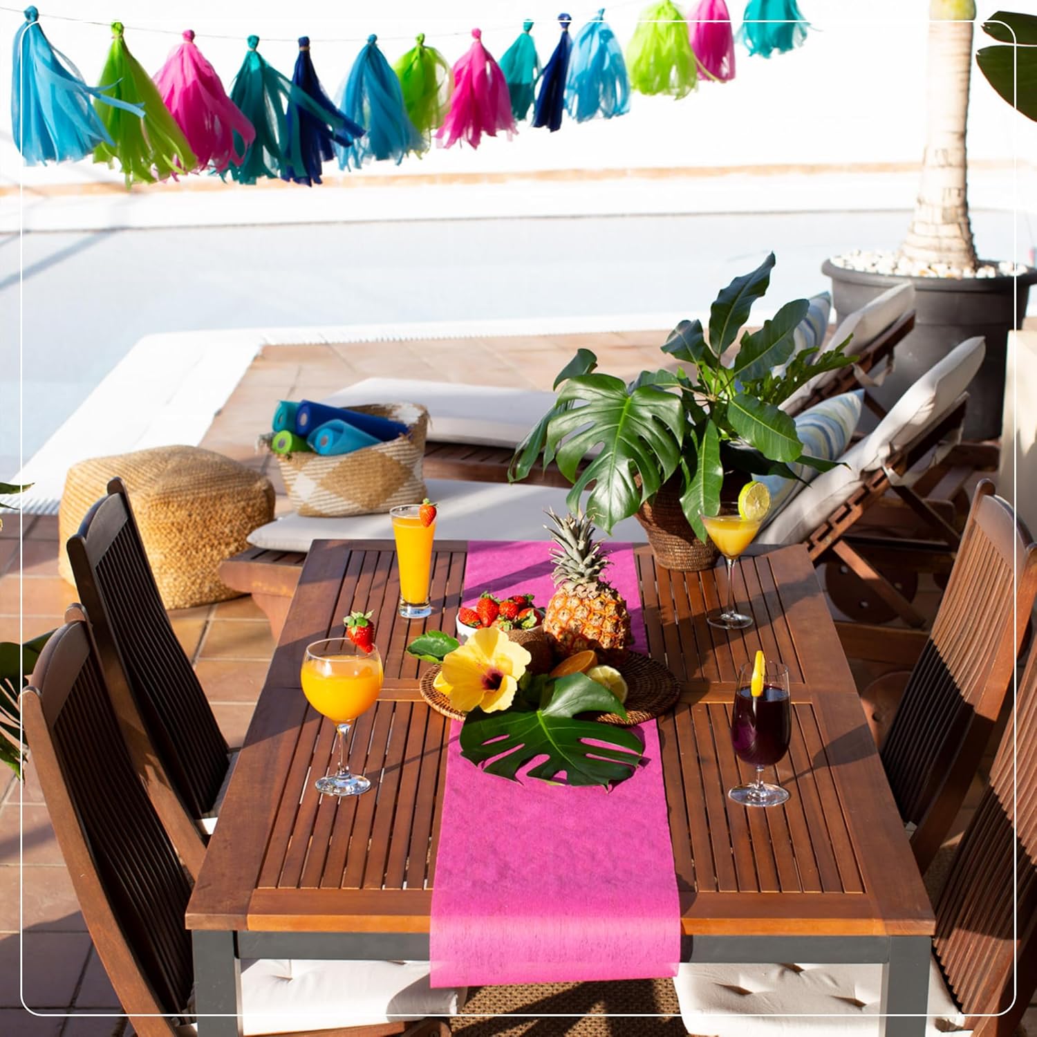 100%Mosel - Chemin de table non-tissé - 30x2500 cm - rose fuchsia, pour occasions spéciales