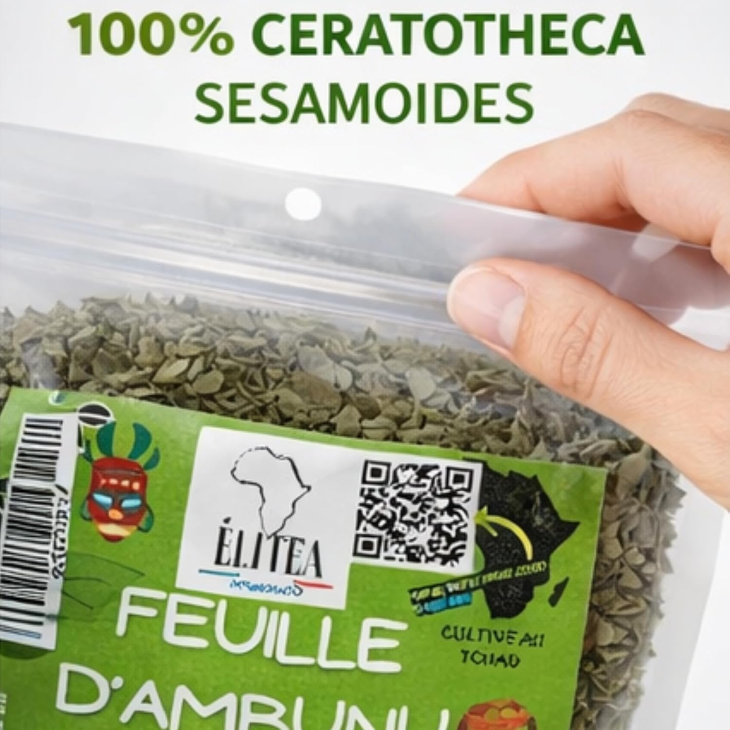Feuilles d’Ambunu 100% Naturelles – gel démêlant fortifiant 50g – origine Tchad, cheveux crépus et bouclés