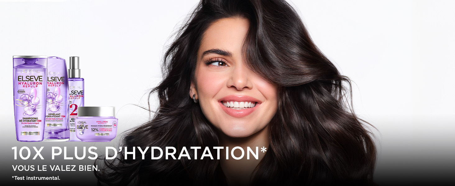 l'acide hyaluronique pour vos cheveux avec la routine Hyaluron Repulp de L'oréal Paris Elsève