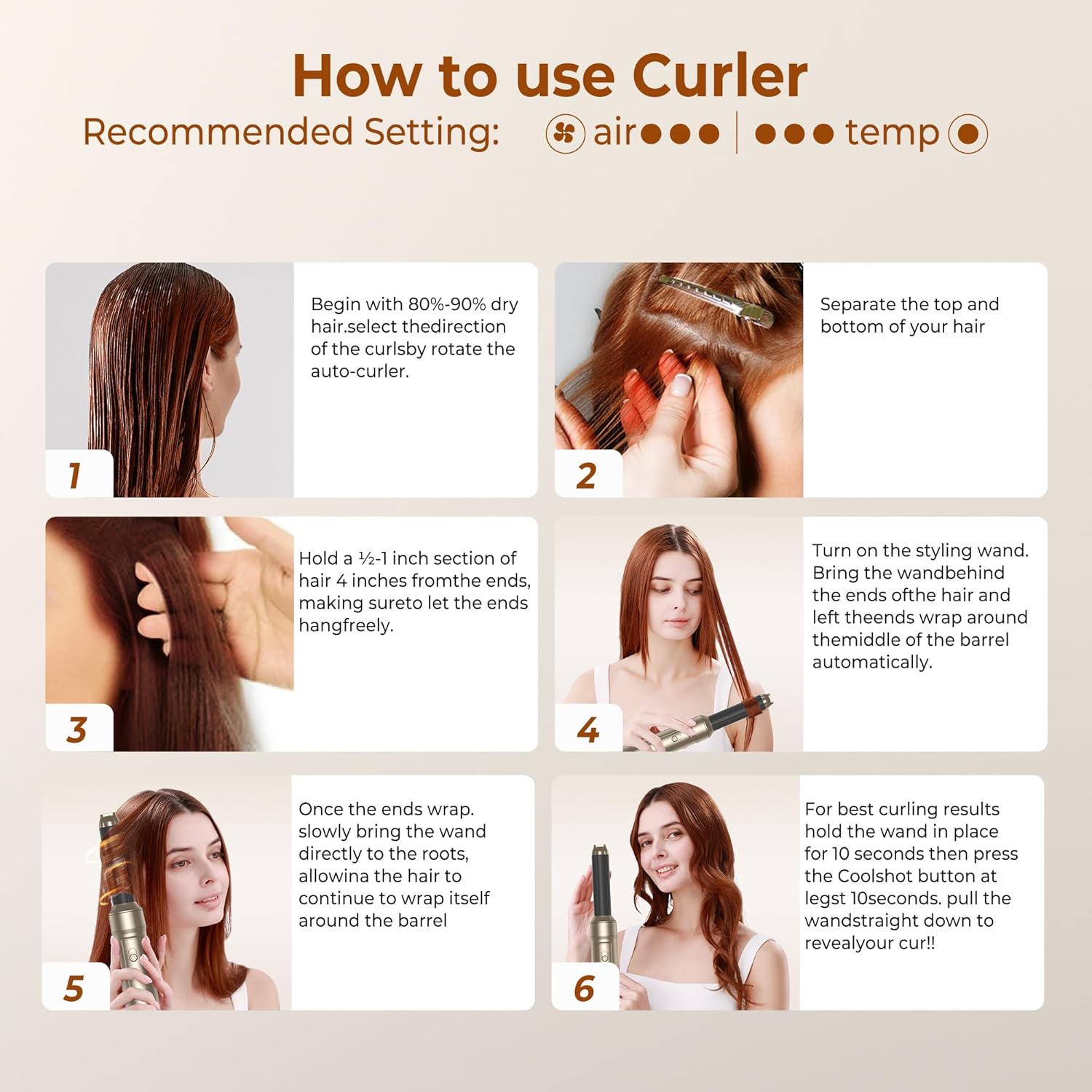 UKLISS - Air Styler 6 en 1 - brushing ionique, boucleur, lisseur, brosse chauffante