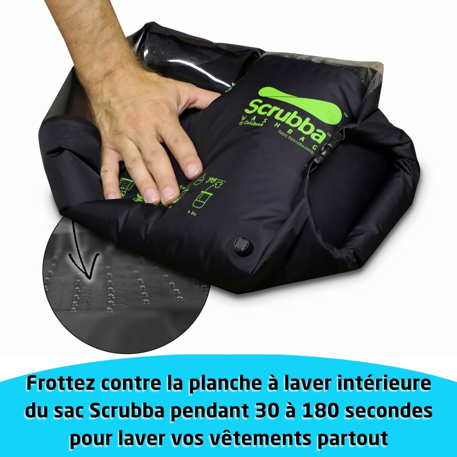 Scrubba - Sac Lave-Linge Portatif 2.0 - compact, étanche, essentiel voyage