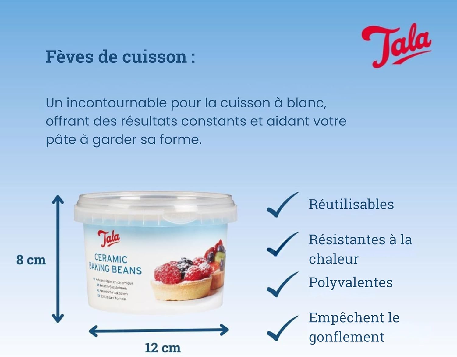 Tala - Billes de cuisson céramique - 700g - Réutilisables, Ø32 cm