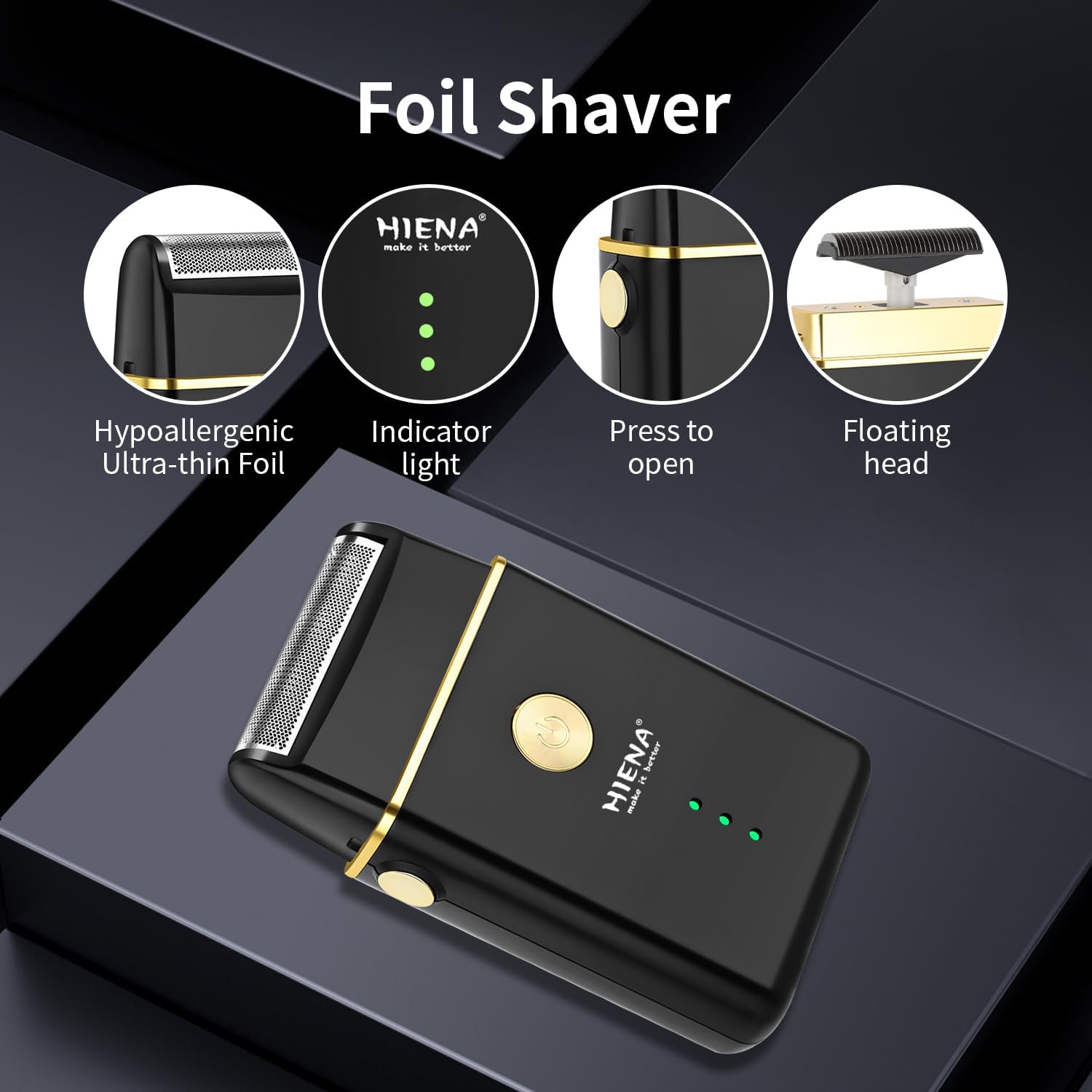 HIENA - Tondeuse Pro sans fil - kit complet, lame acier, 3 pcs