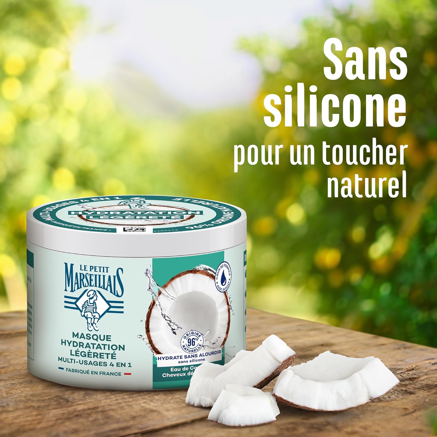Le Petit Marseillais - Masque 4 en 1 370ml - hydratant coco bio, cheveux secs, sans silicone