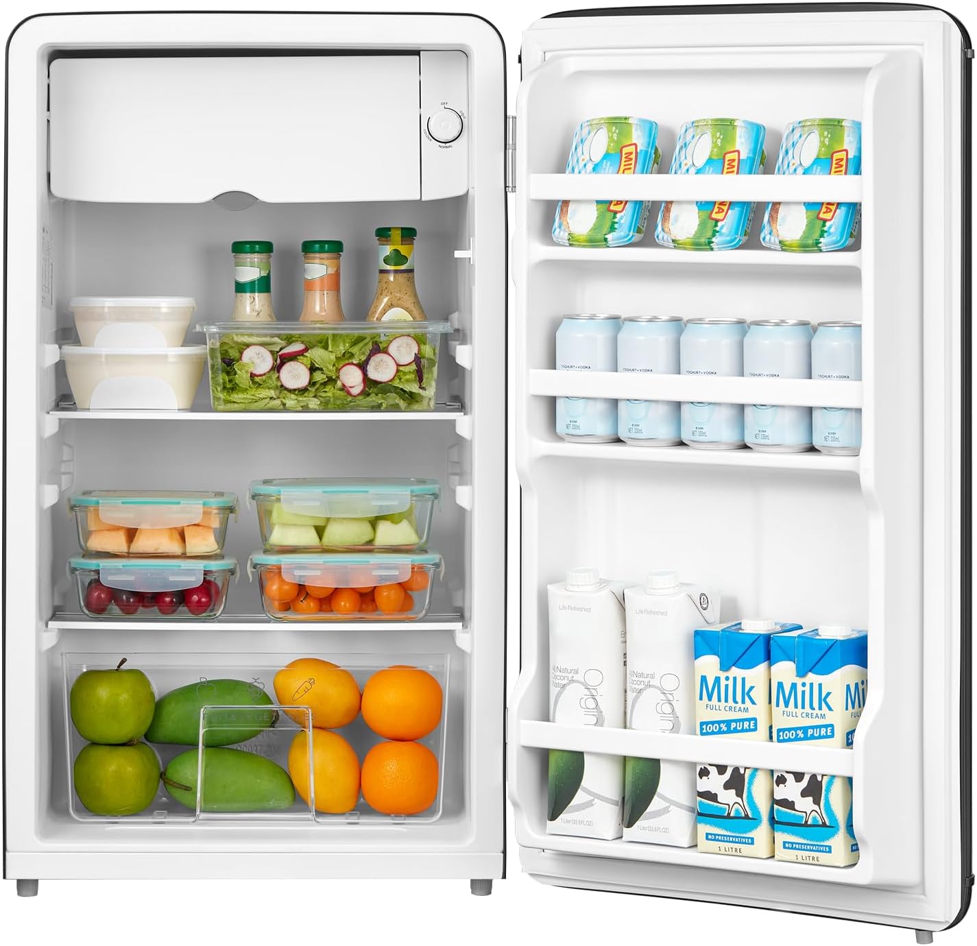 Comfee' - réfrigérateur rétro 93L - sous-plan, LED, thermostat - RCD93BL2EURT(E)