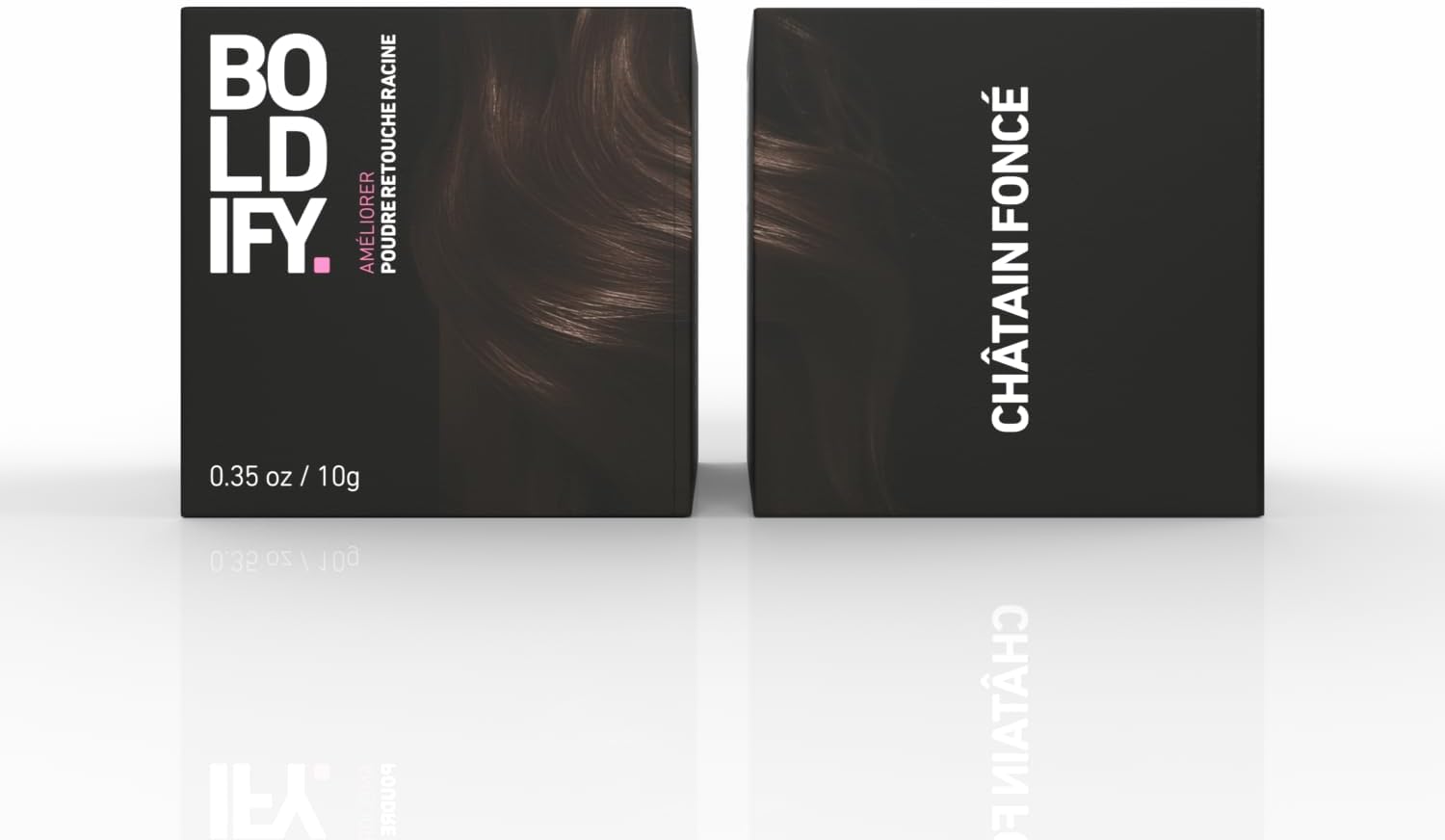BOLDIFY - poudre racines cheveux - 10g - couvre gris, marron foncé, résultat naturel