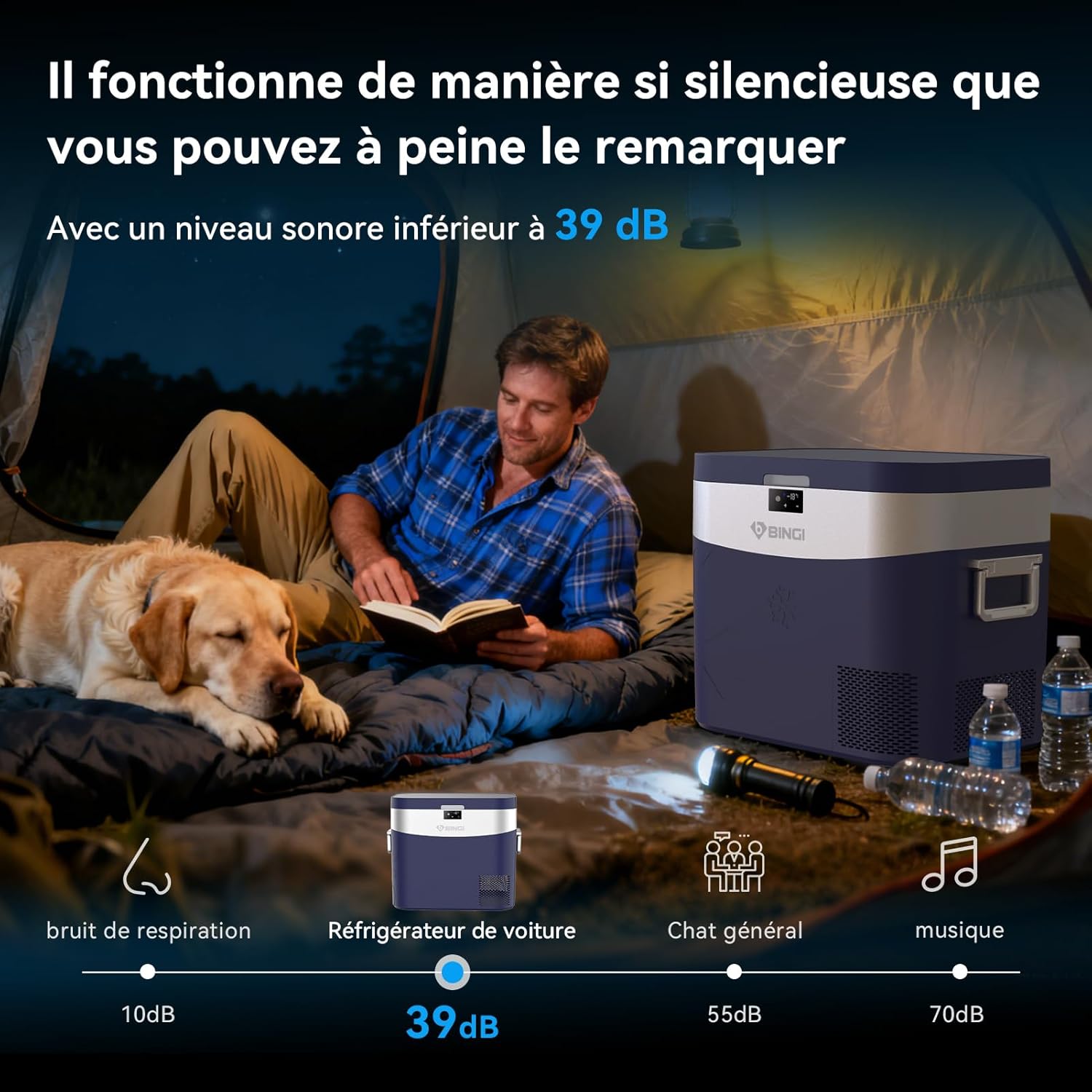 BINGI - Réfrigérateur voiture série compression 22L -18°C à +20°C