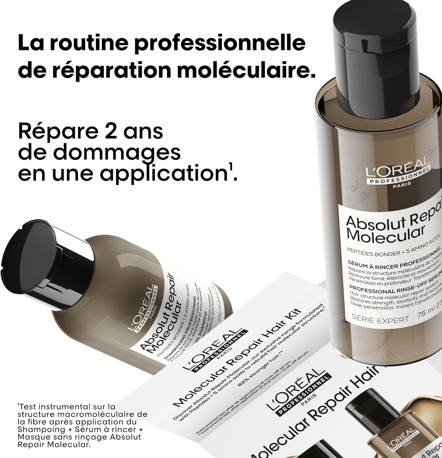 L'Oréal Professionnel - Absolut Repair Molecular - 100ml+75ml - shampooing et sérum réparateurs, formule brevetée