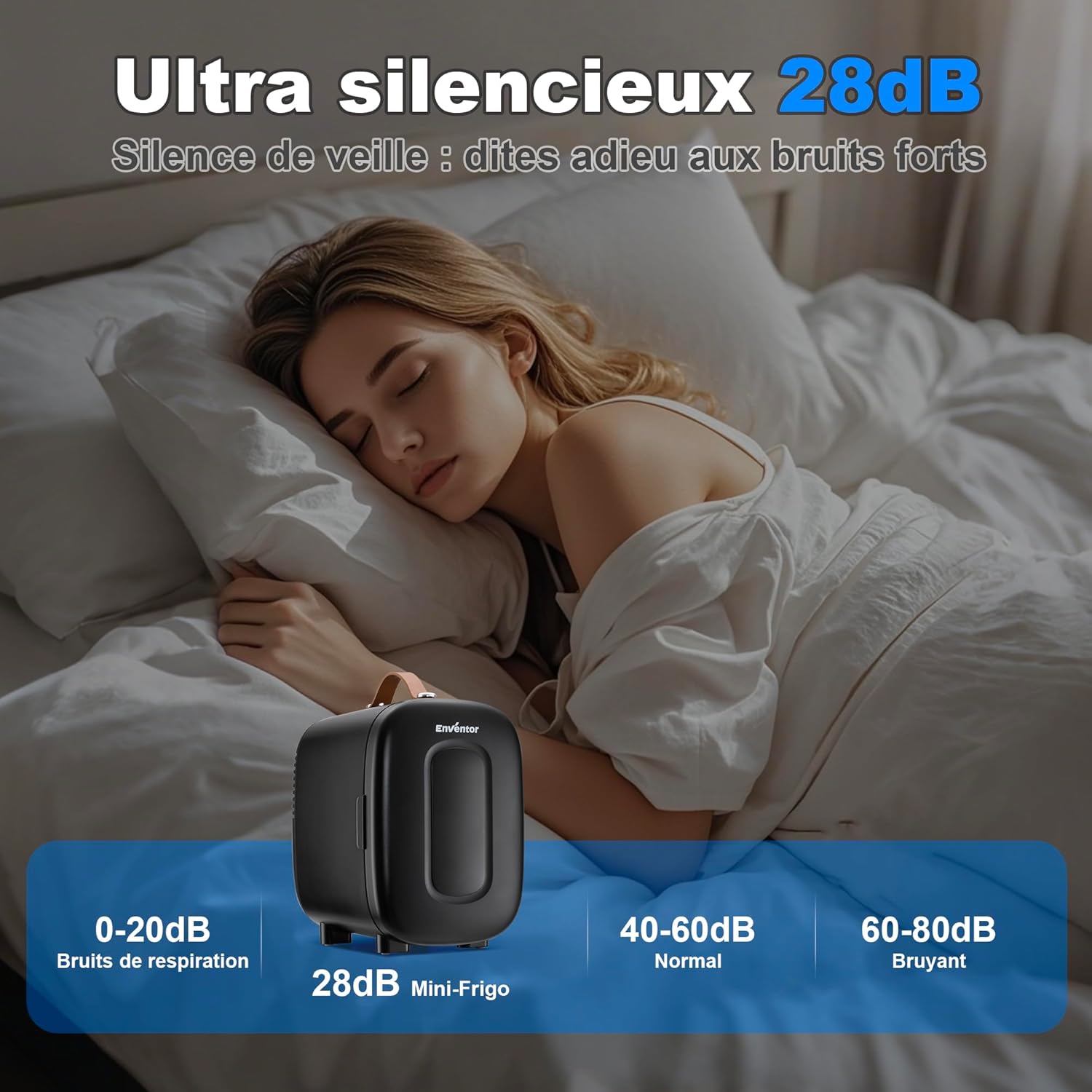 Enventor - Mini Frigo 4L/6 canettes - AC/12V - chaud et froid portable