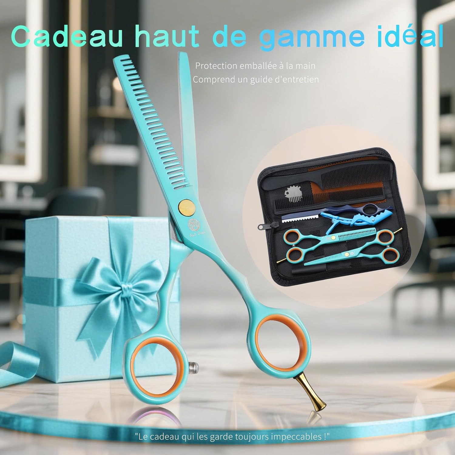 Purple Dragon - ciseaux de coiffure pro - 13,97 cm - vert, lames ultra-tranchantes