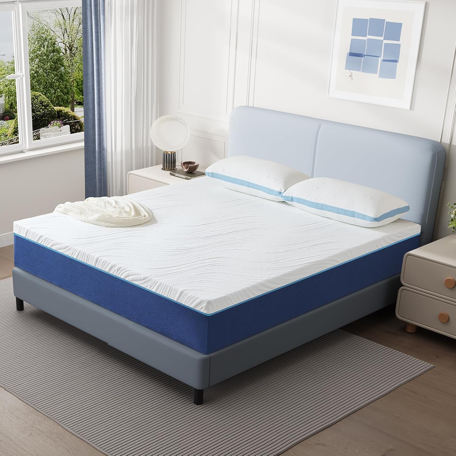 Matelas - mousse mémoire forme, 120x190x16cm, 7 zones, réversible